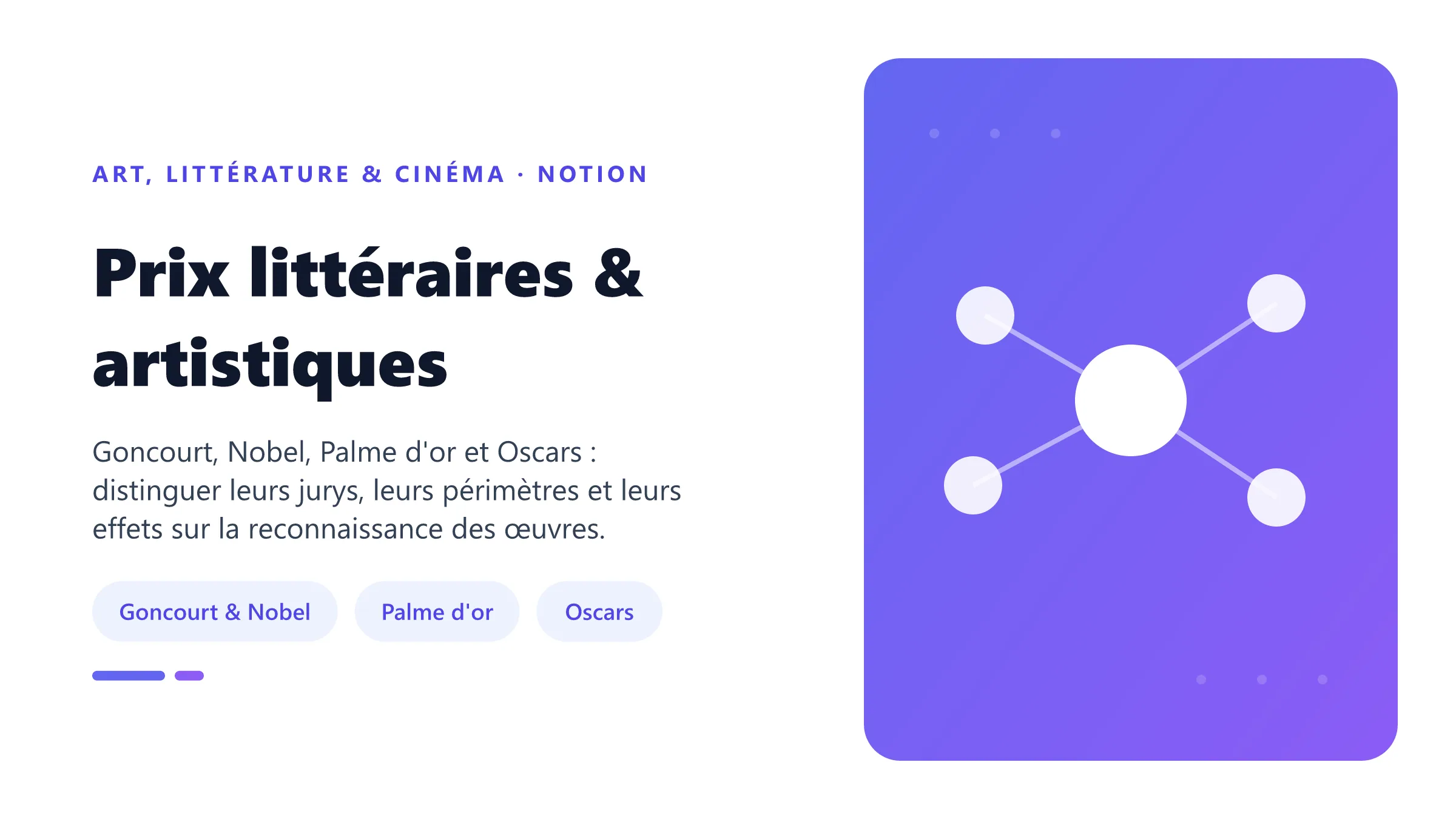 Prix littéraires & artistiques Repères sur les grands prix littéraires et cinématographiques : prix Goncourt, Nobel de littérature, Palme d'or du Festival de Cannes et Oscars.