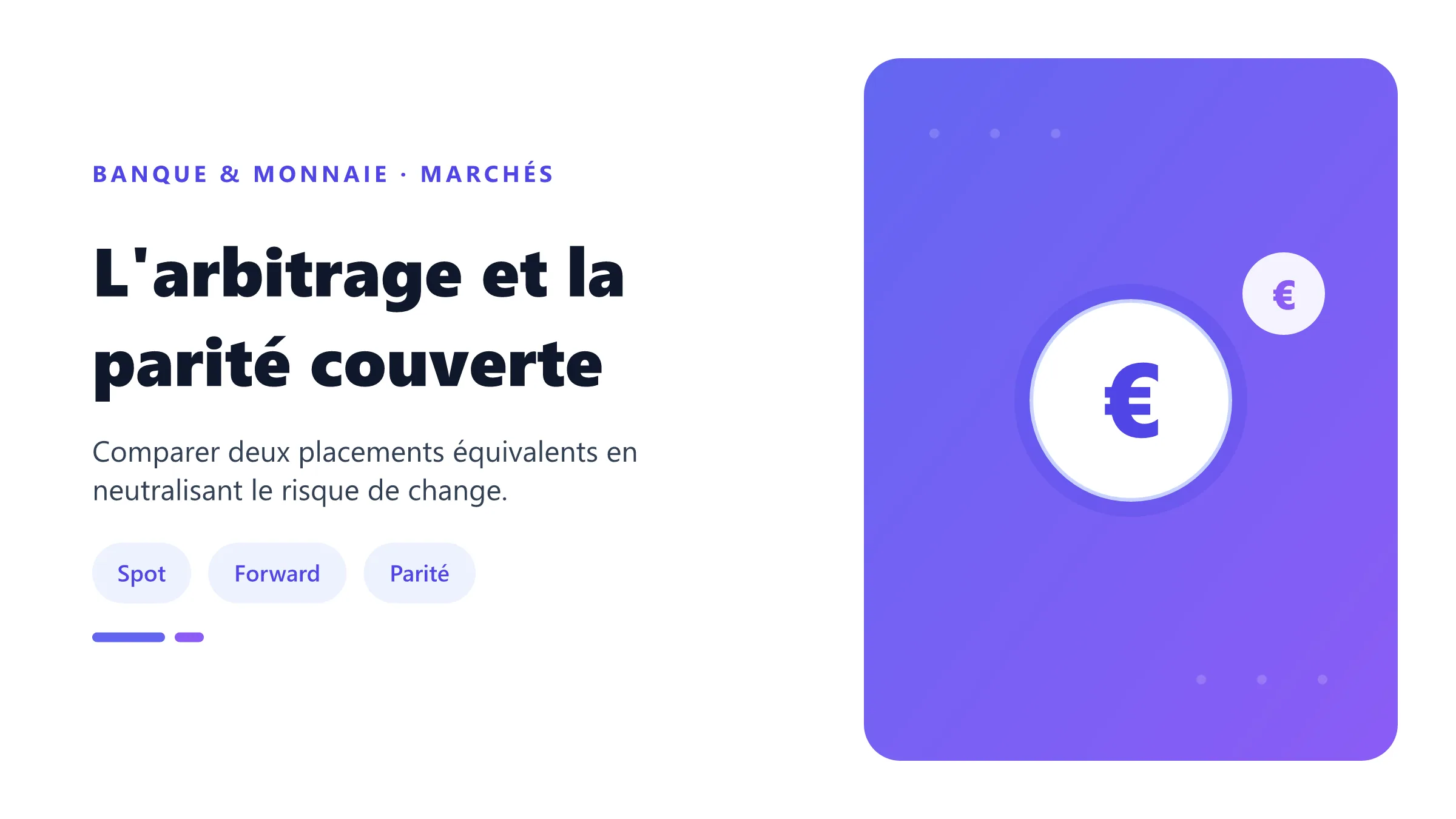 L'arbitrage et la parité couverte Deux circuits de placement comparés par l'arbitrage couvert.