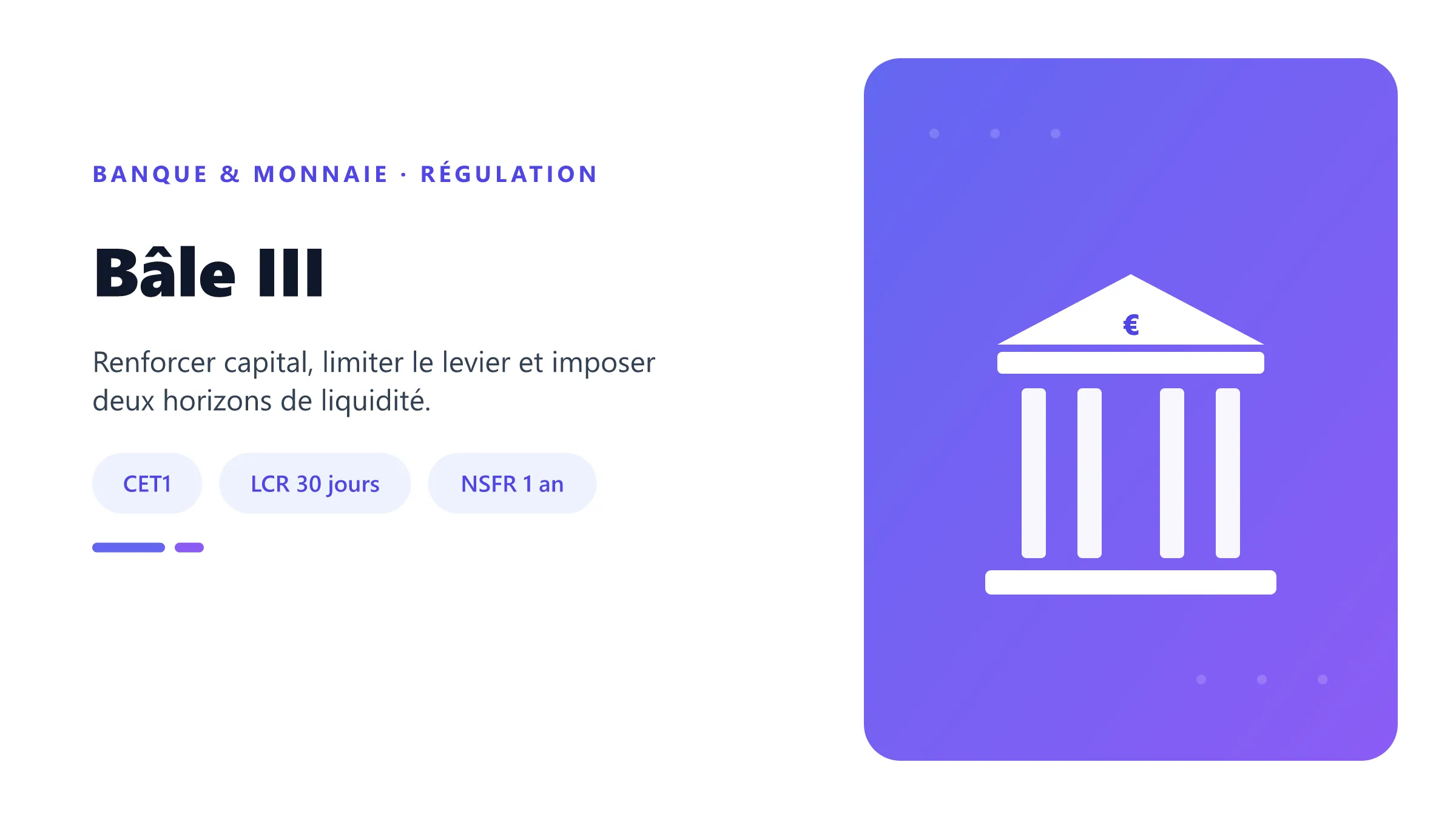 Bâle III Ratios prudentiels de Bâle III organisés par risque.