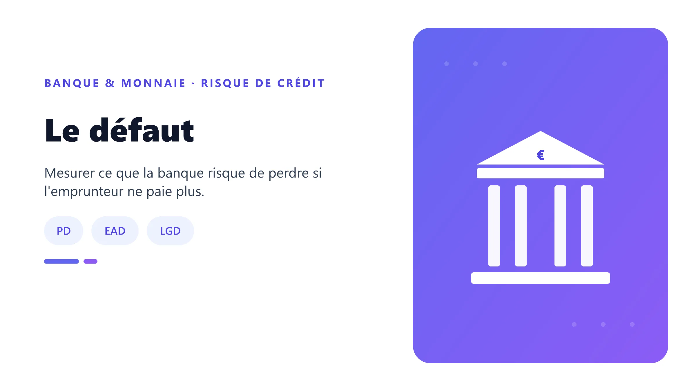Le défaut Défaut d'un emprunteur et récupération sur garanties.