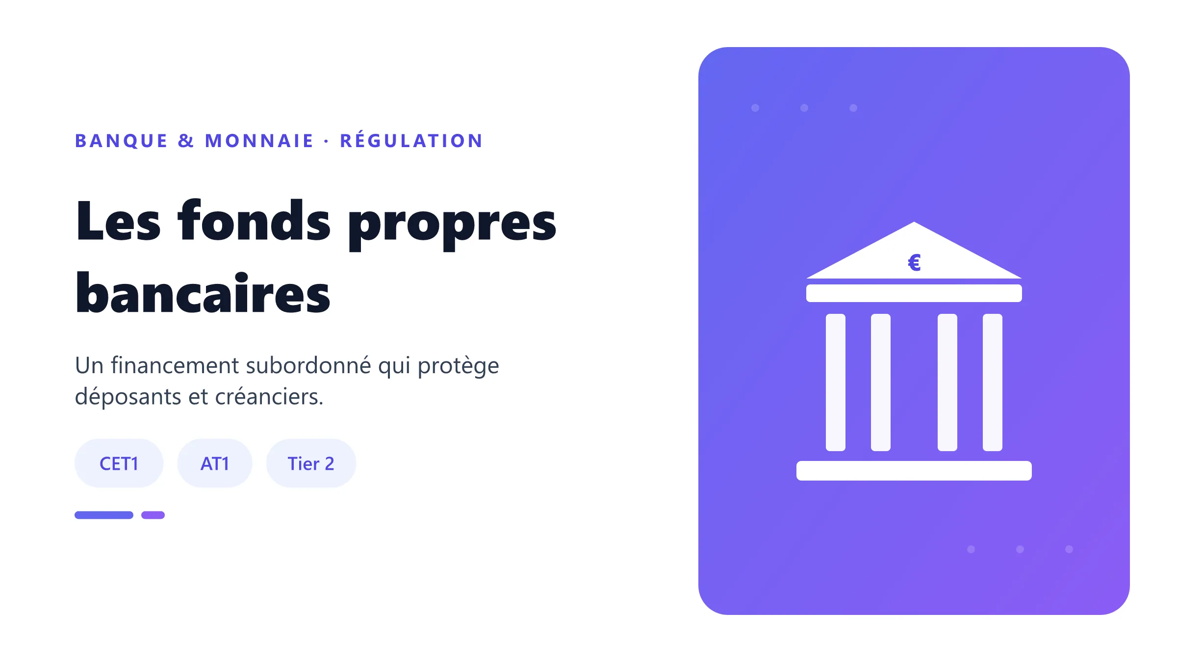 Les fonds propres bancaires Couches de capital bancaire classées par capacité d'absorption.