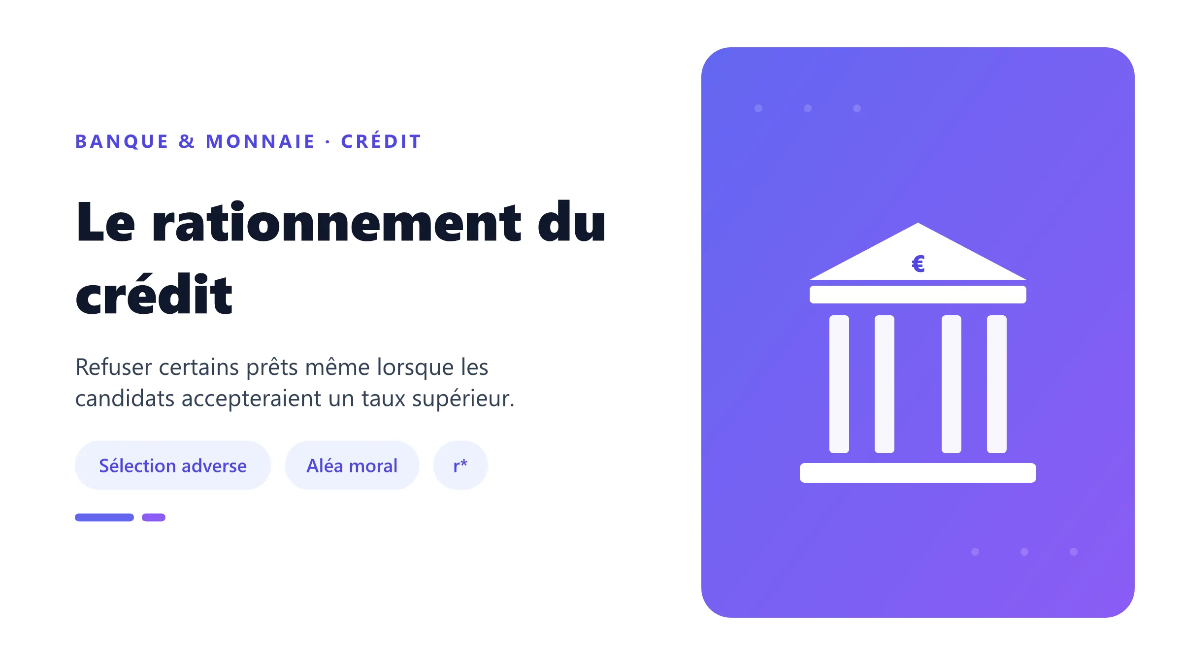 Le rationnement du crédit File d'emprunteurs rationnés au taux optimal de la banque.