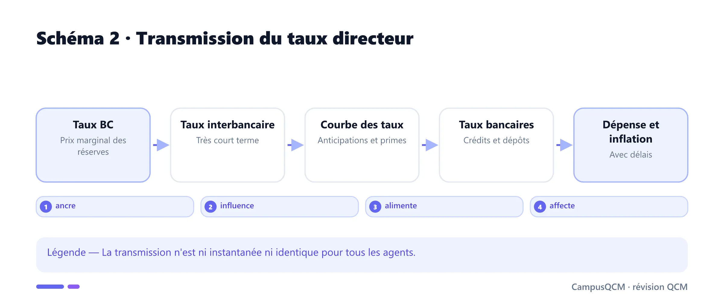 Chaîne de transmission du taux directeur.
