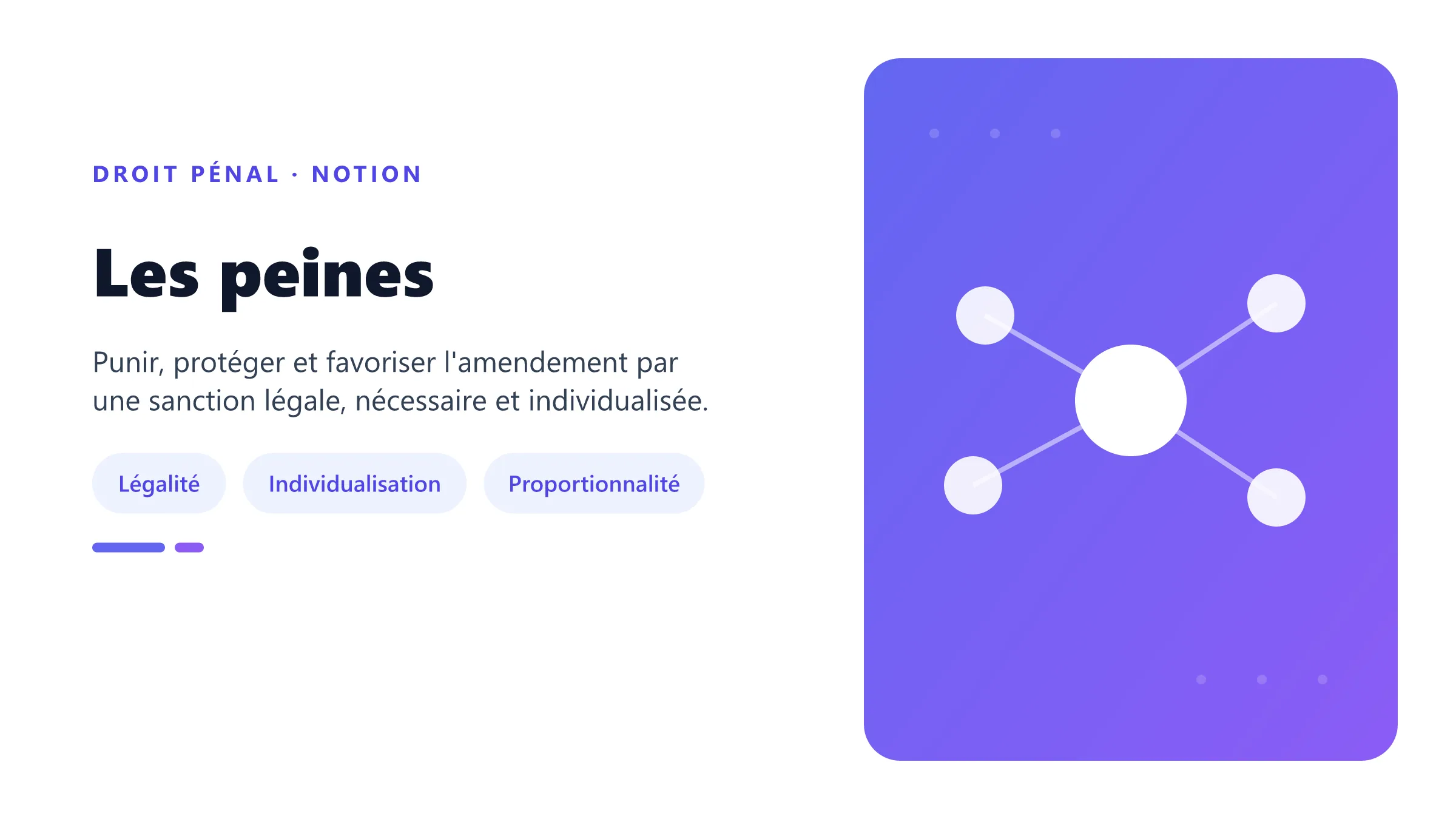 Les peines Les peines pénales classées selon l'infraction puis individualisées au regard des faits, de l'auteur et de sa situation.