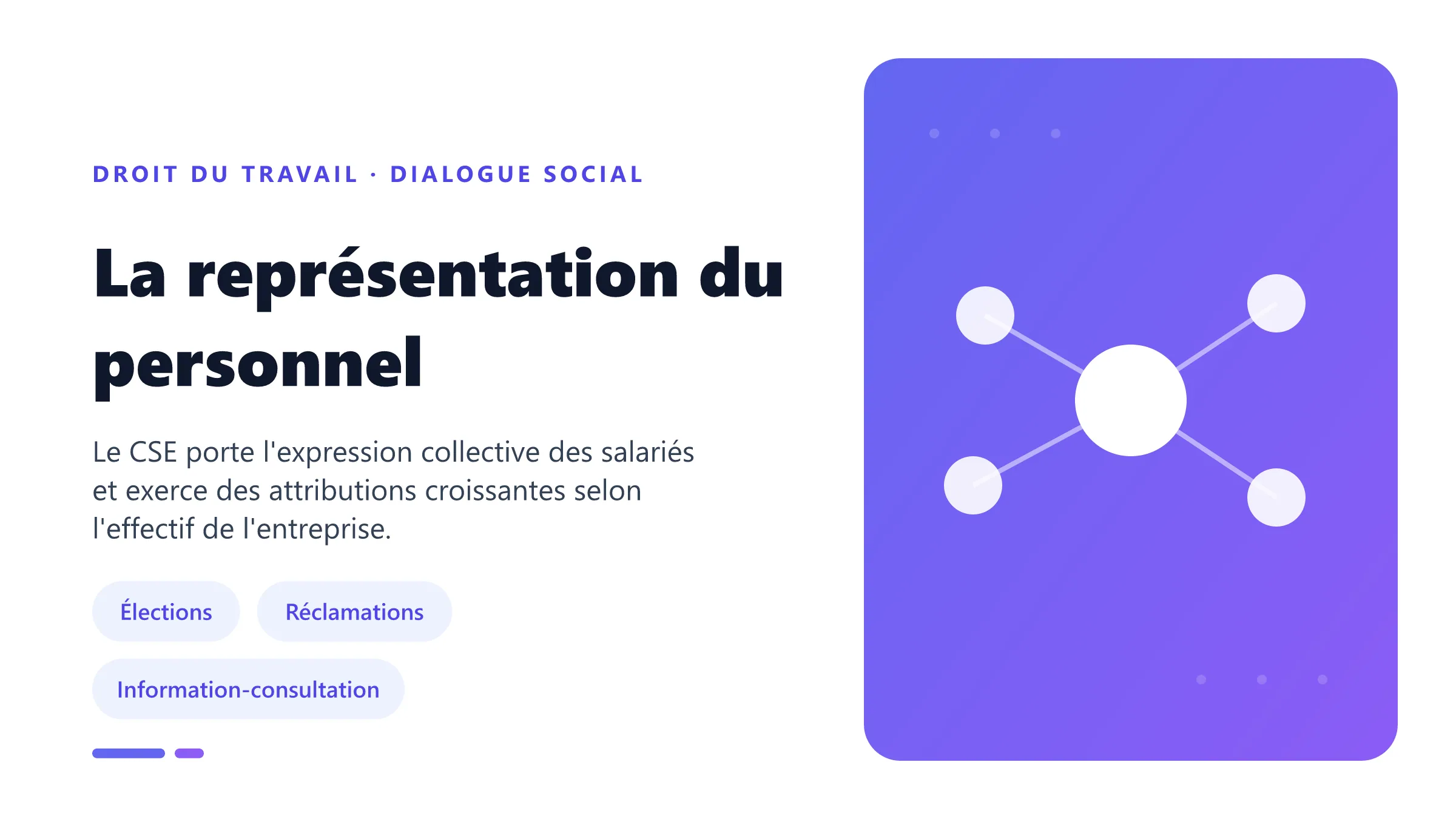 La représentation du personnel Comité social et économique représentant les salariés avec des attributions adaptées aux seuils de 11 et 50 salariés.