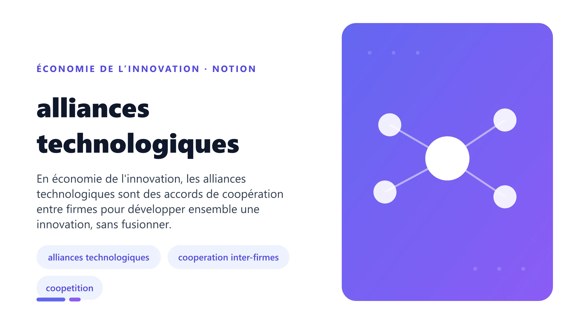 alliances technologiques Illustration pédagogique de alliances technologiques en économie de l’innovation.