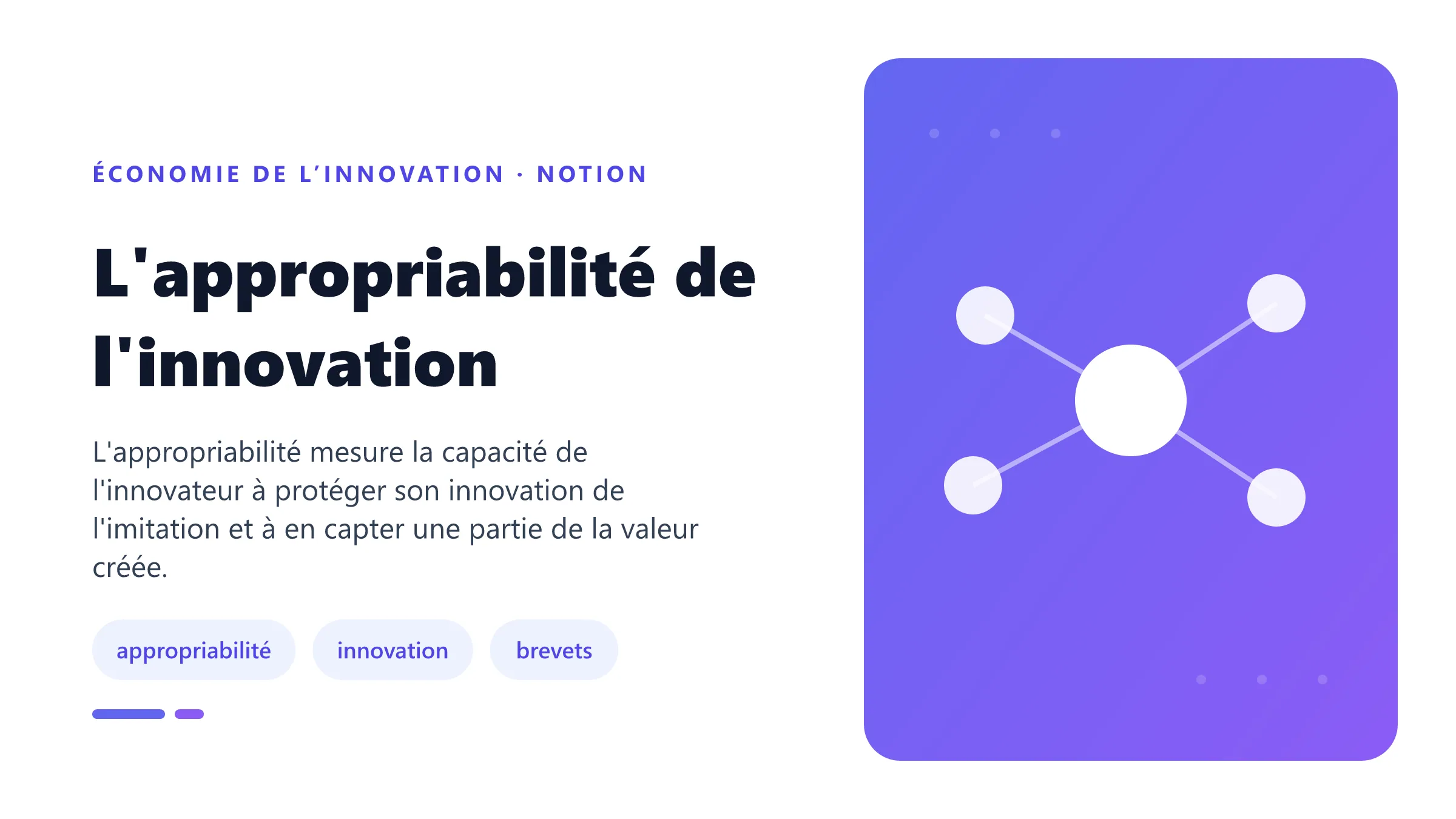 L'appropriabilité de l'innovation Illustration pédagogique de l'appropriabilité de l'innovation en économie de l’innovation.