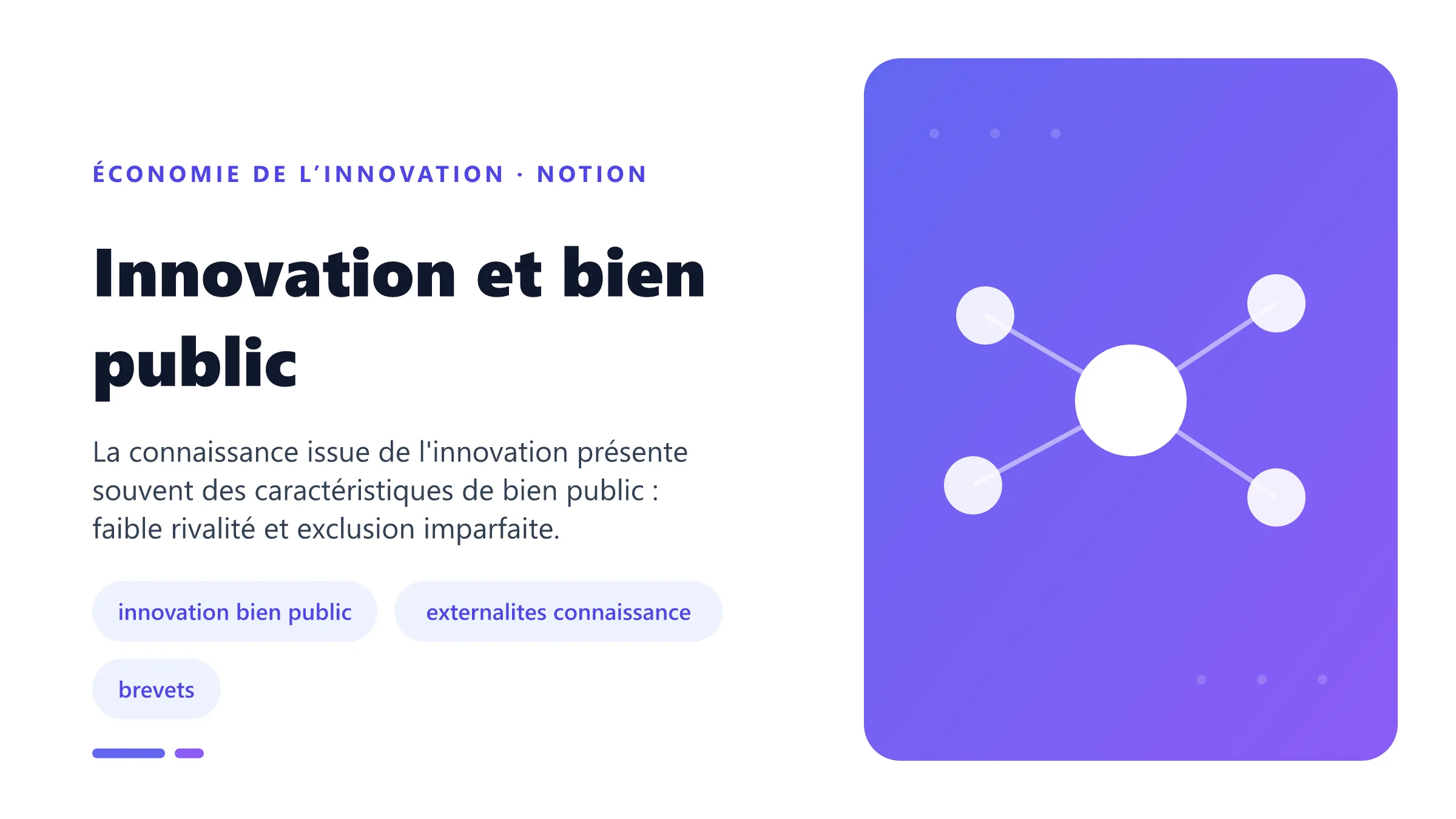 Illustration pédagogique de innovation et bien public en économie de l’innovation.