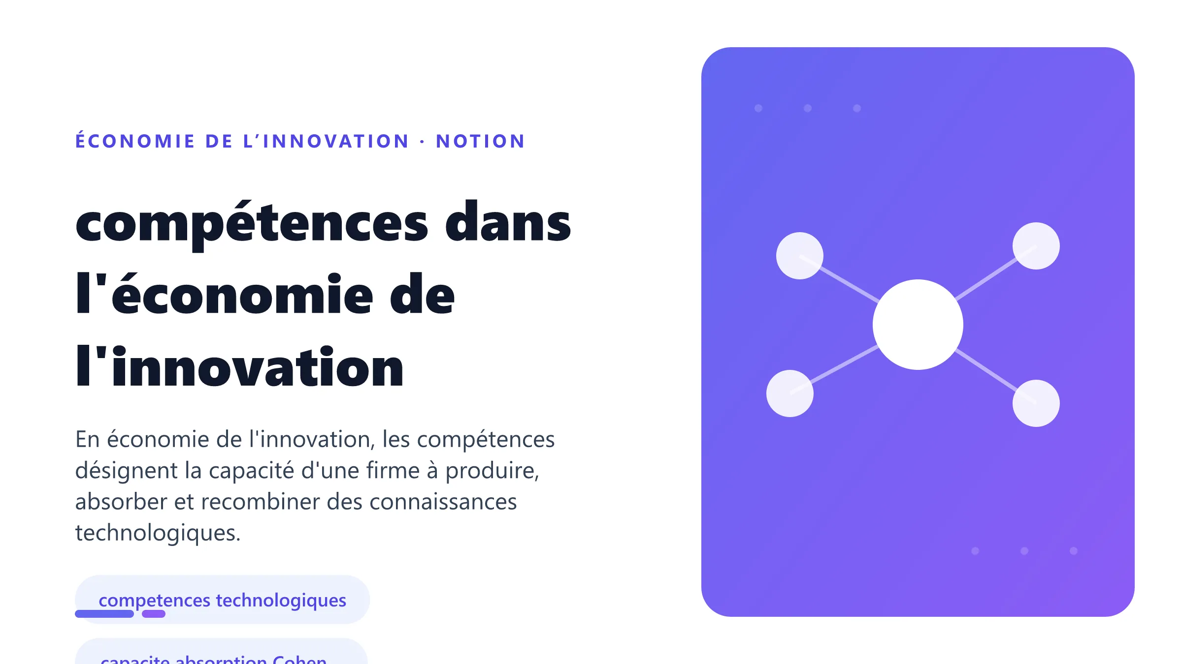 compétences dans l'économie de l'innovation Illustration pédagogique de compétences dans l'économie de l'innovation en économie de l’innovation.