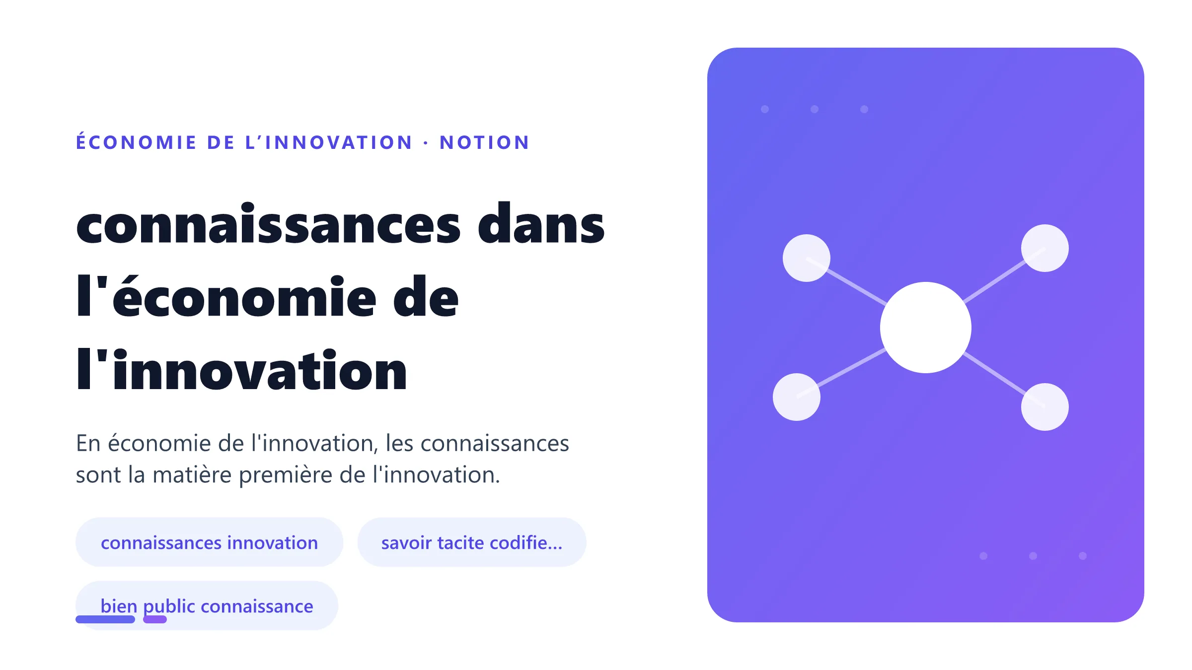 connaissances dans l'économie de l'innovation Illustration pédagogique de connaissances dans l'économie de l'innovation en économie de l’innovation.