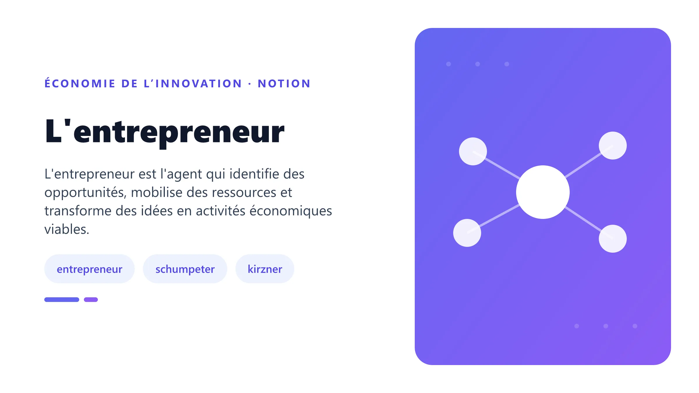 L'entrepreneur Illustration pédagogique de l'entrepreneur en économie de l’innovation.