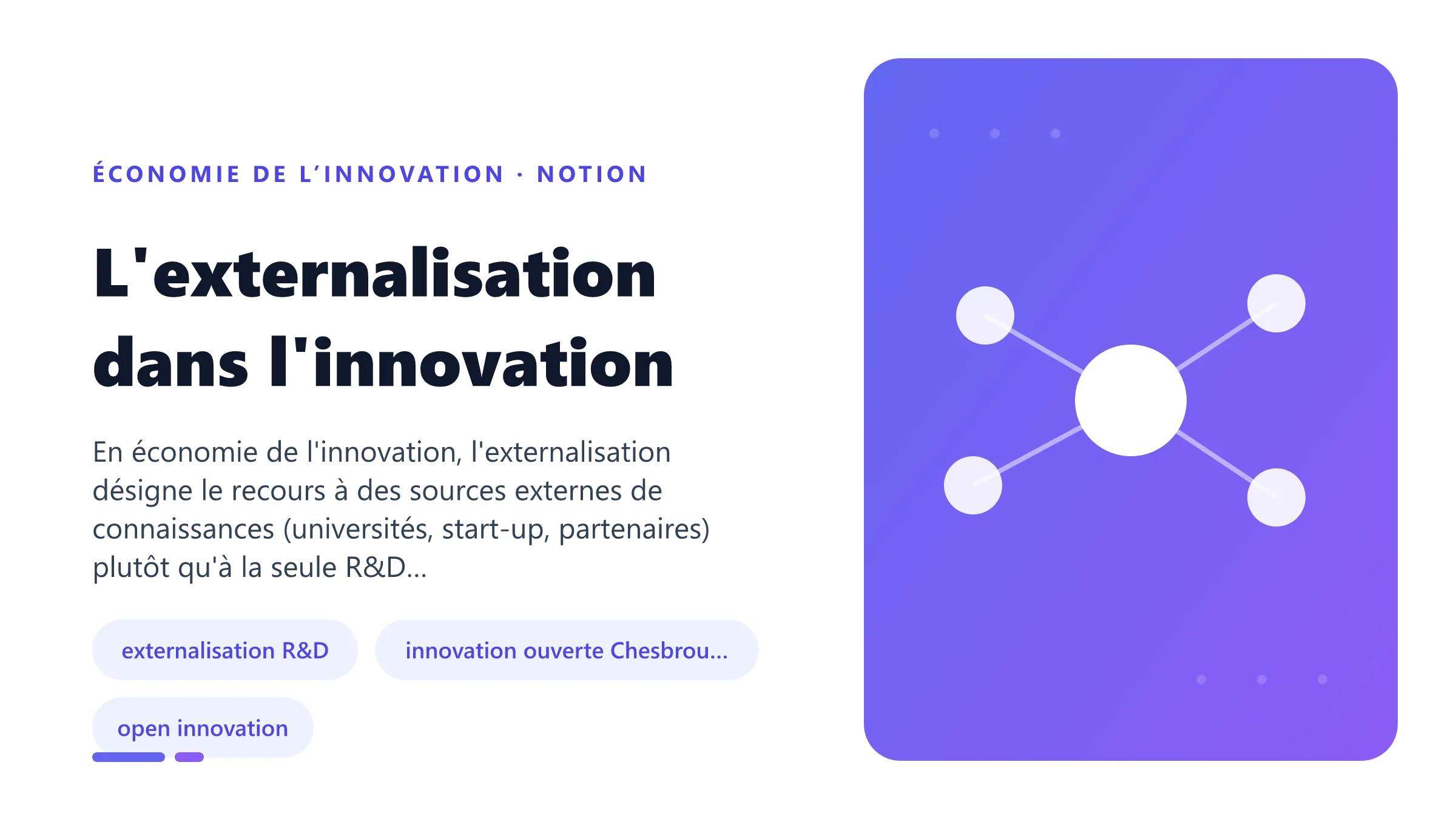L'externalisation dans l'innovation Illustration pédagogique de l'externalisation dans l'innovation en économie de l’innovation.