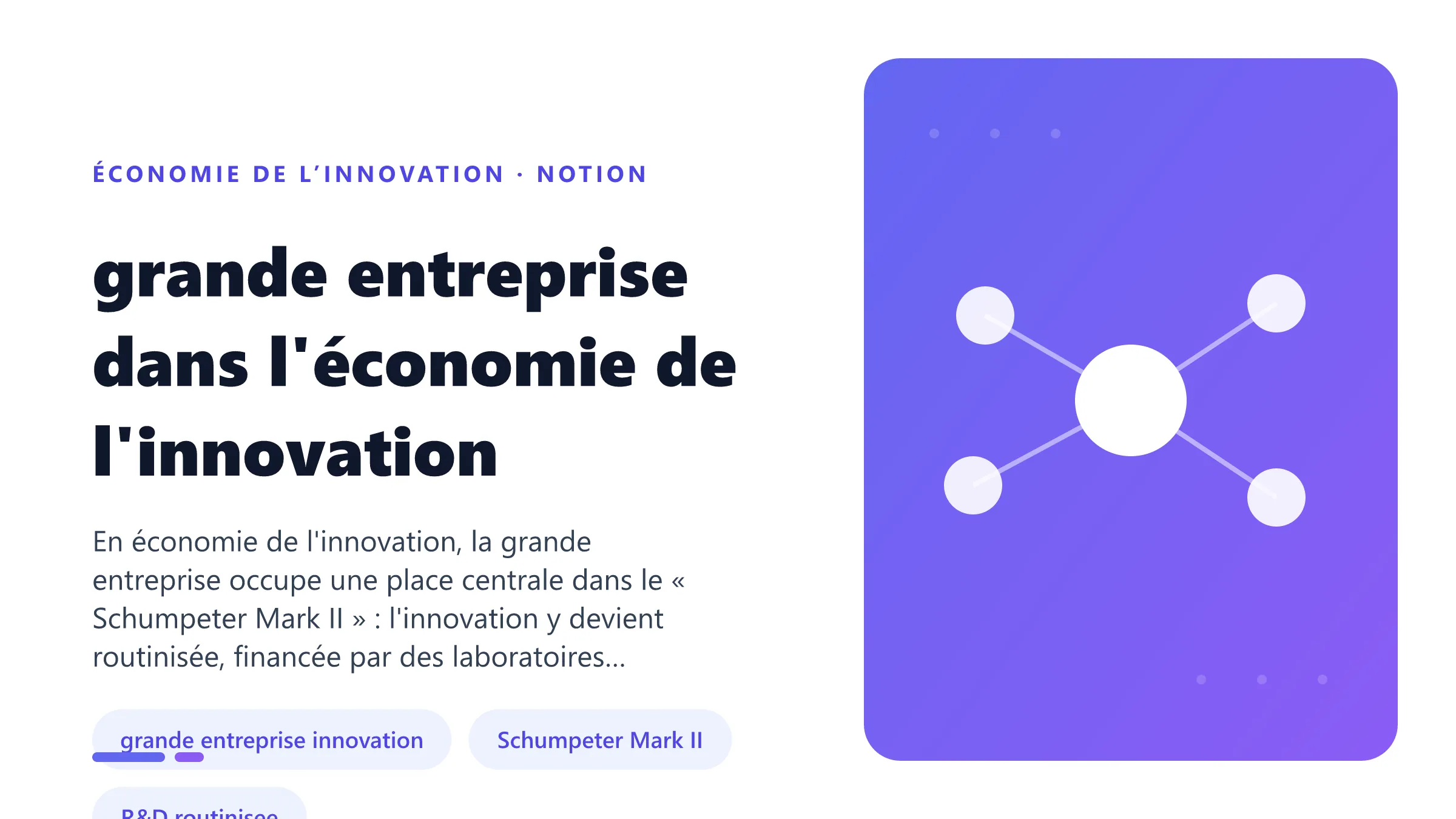 Illustration pédagogique de grande entreprise dans l'économie de l'innovation en économie de l’innovation.