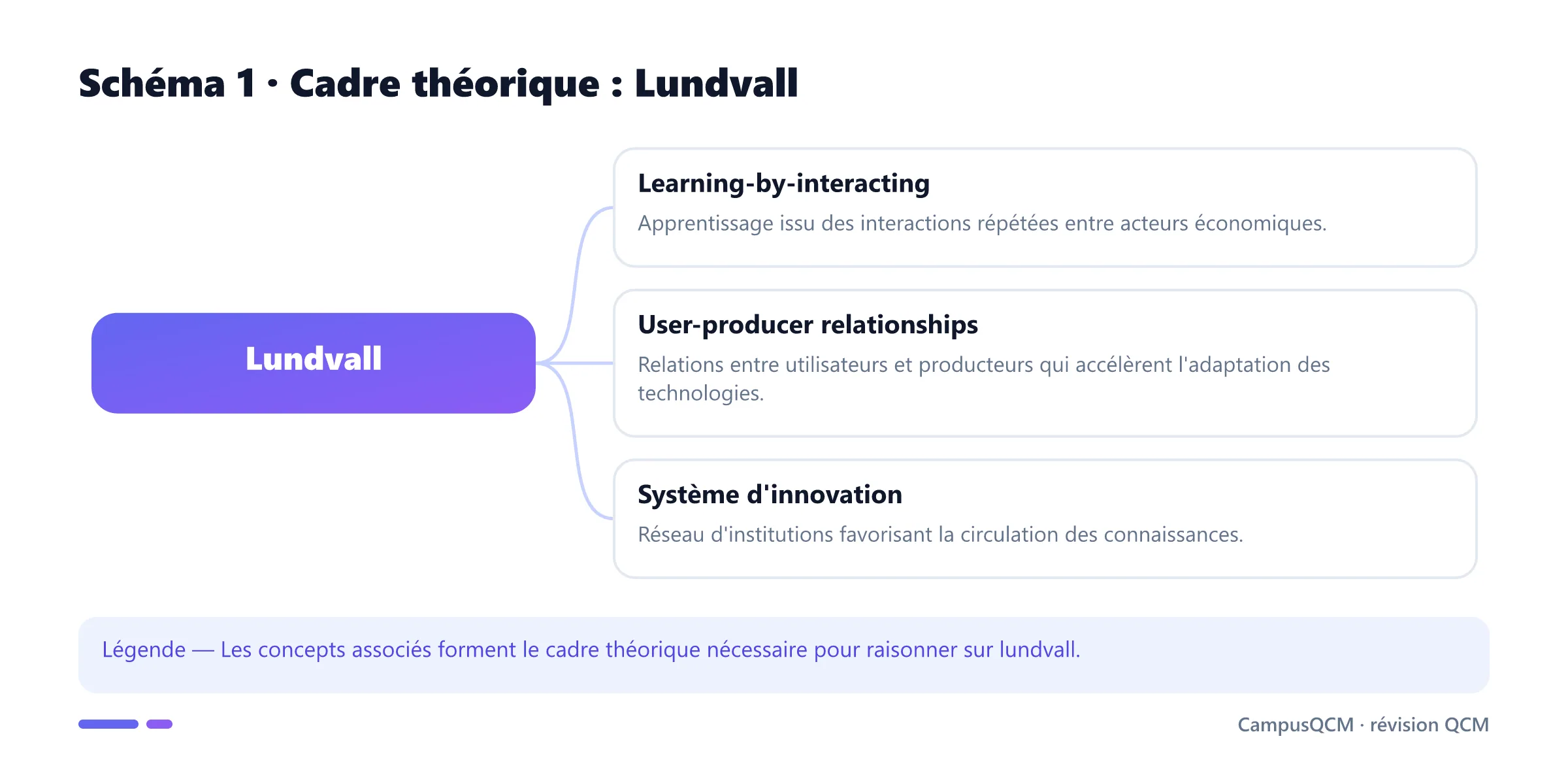 Schéma conceptuel du cadre théorique de lundvall.