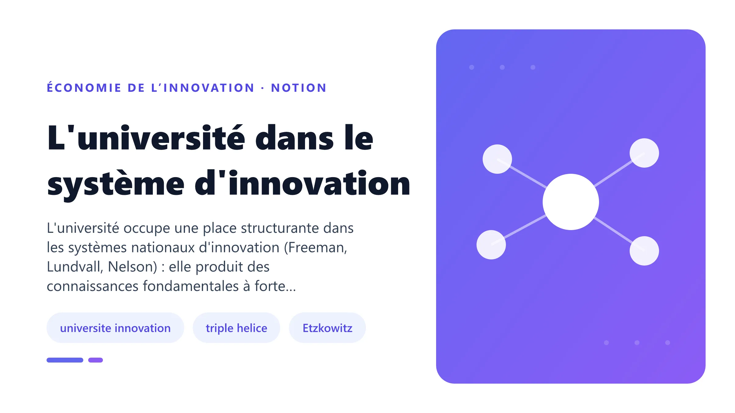 L'université dans le système d'innovation Illustration pédagogique de l'université dans le système d'innovation en économie de l’innovation.