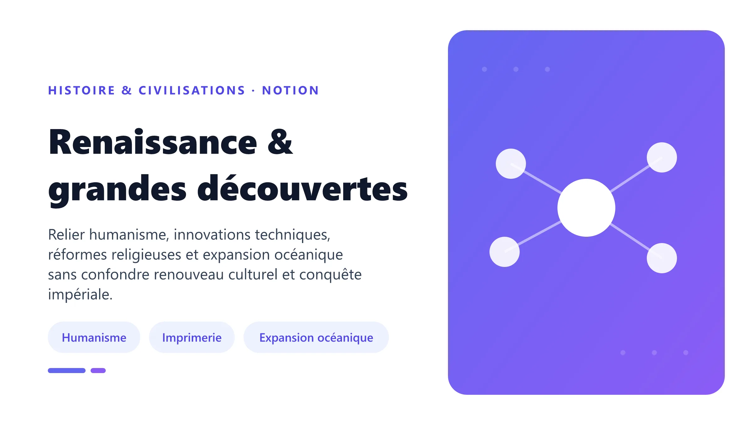 Repères historiques sur la Renaissance, l'humanisme, l'imprimerie, la Réforme protestante et les grandes découvertes des XVe et XVIe siècles.