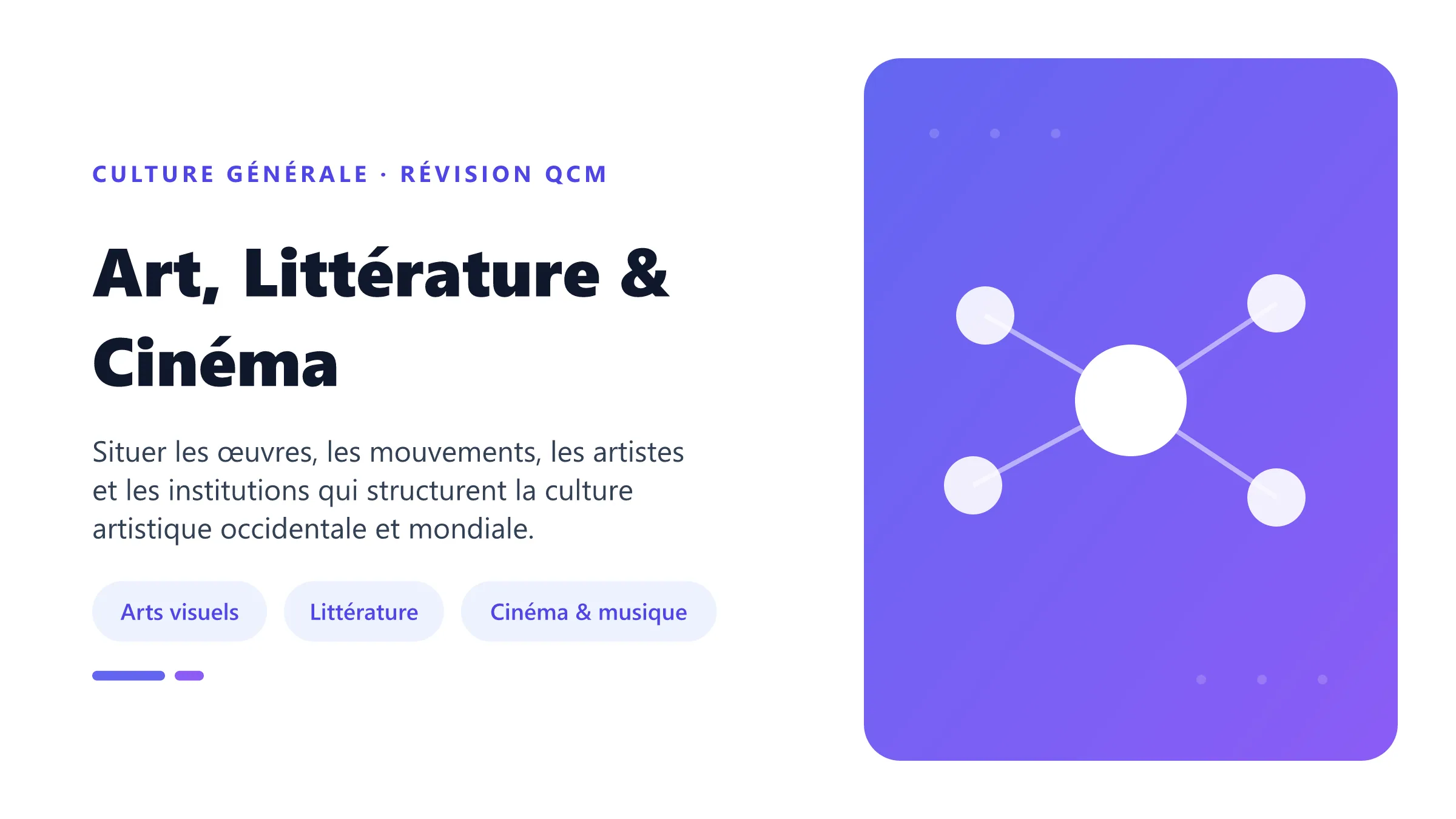 Art, Littérature & Cinéma Illustration de la matière Art, Littérature et Cinéma reliant mouvements picturaux, œuvres littéraires, histoire du cinéma, musique et prix artistiques.