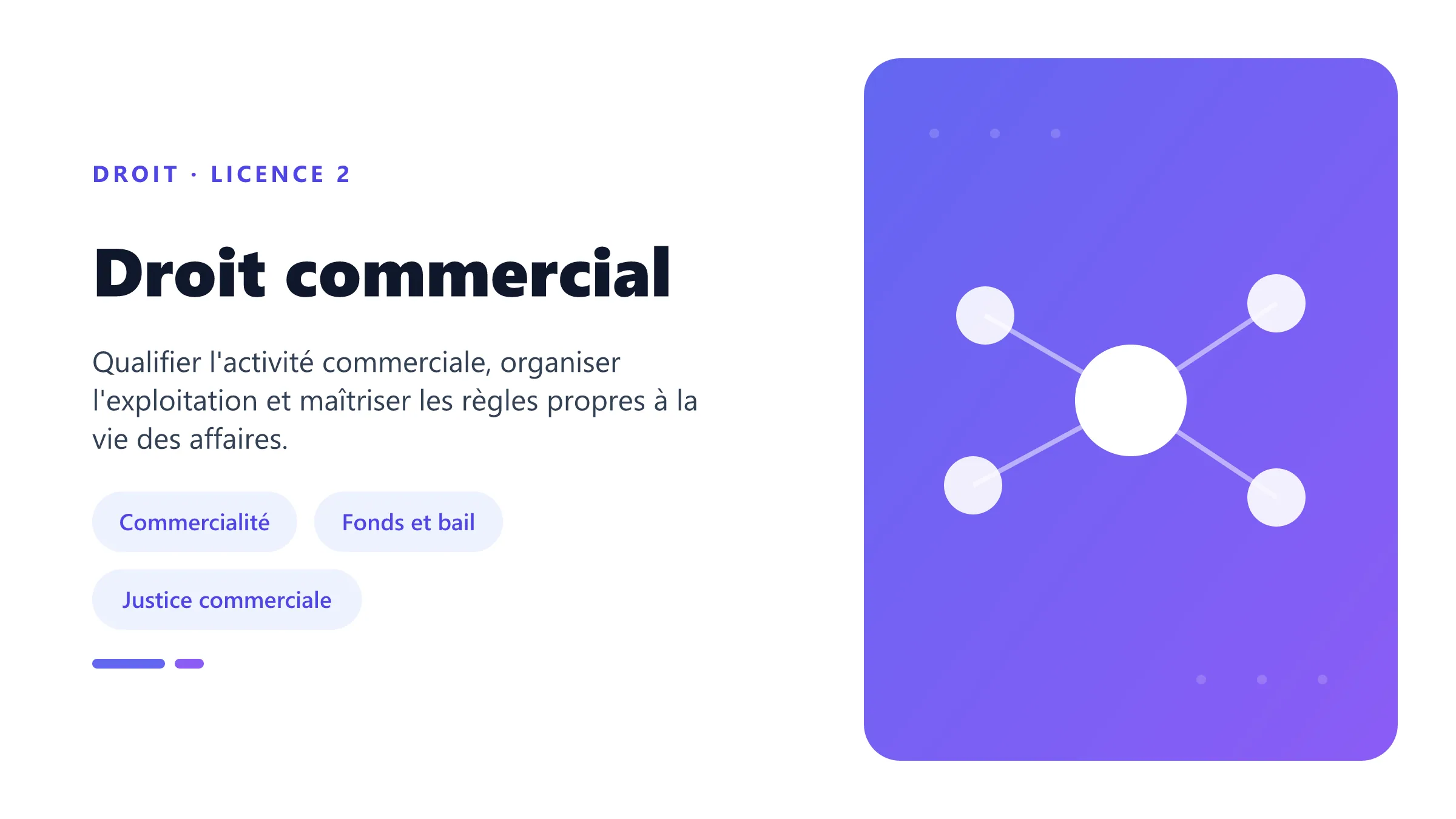 Droit commercial Illustration du droit commercial : actes de commerce, commerçant, fonds, sociétés et traitement des difficultés.