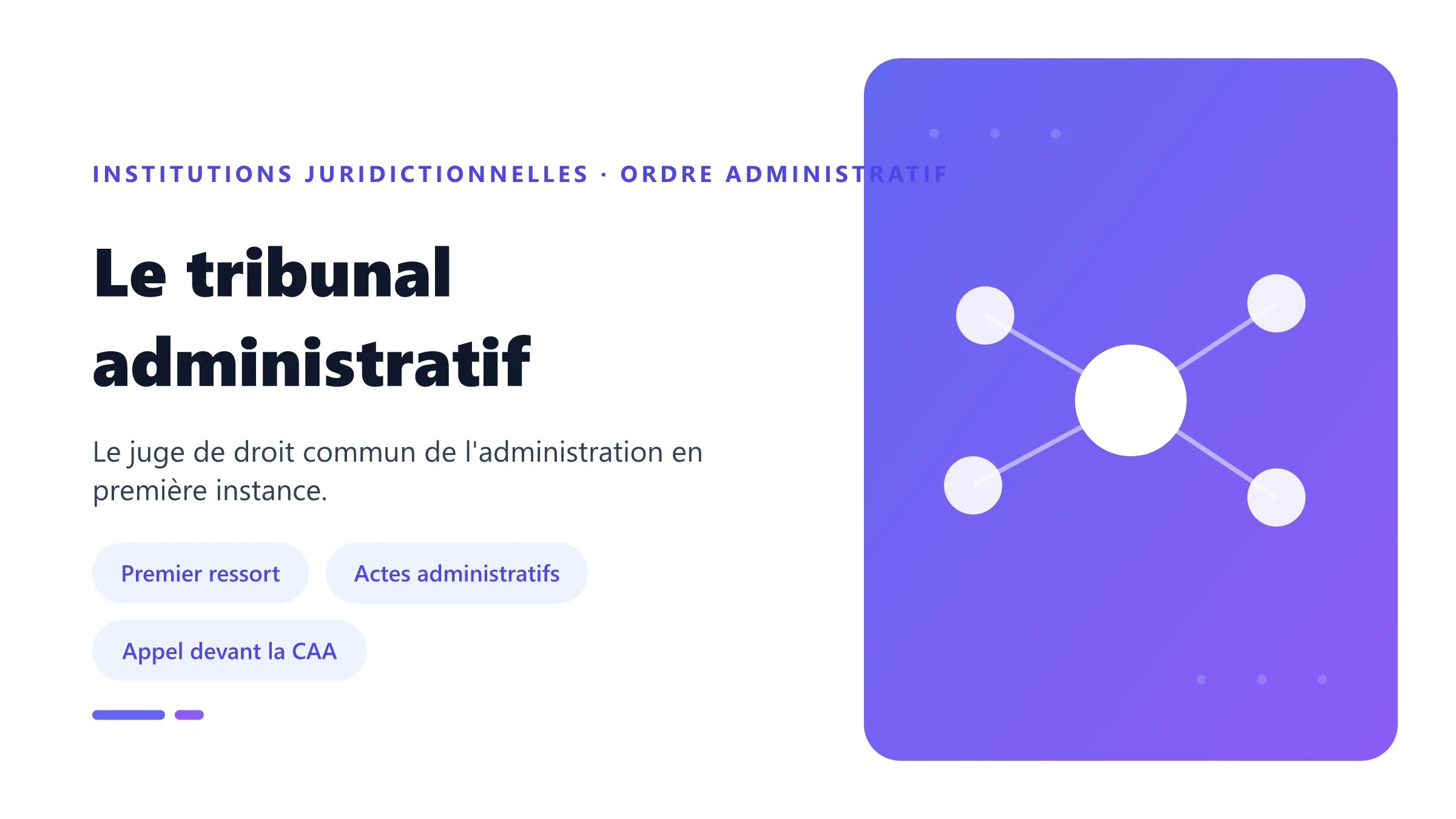 Le tribunal administratif Tribunal administratif jugeant en première instance les recours contre l'administration avant un éventuel appel administratif.
