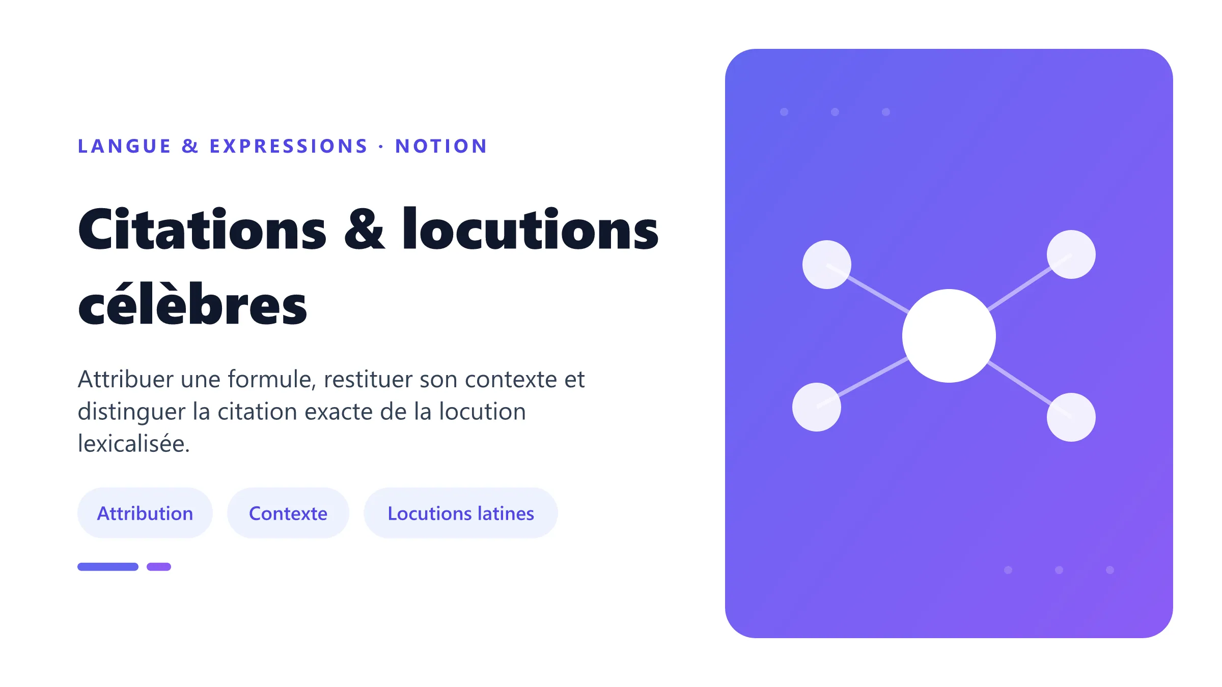 Repères sur les citations françaises et les locutions latines célèbres, leur auteur, leur contexte et leur sens actuel.