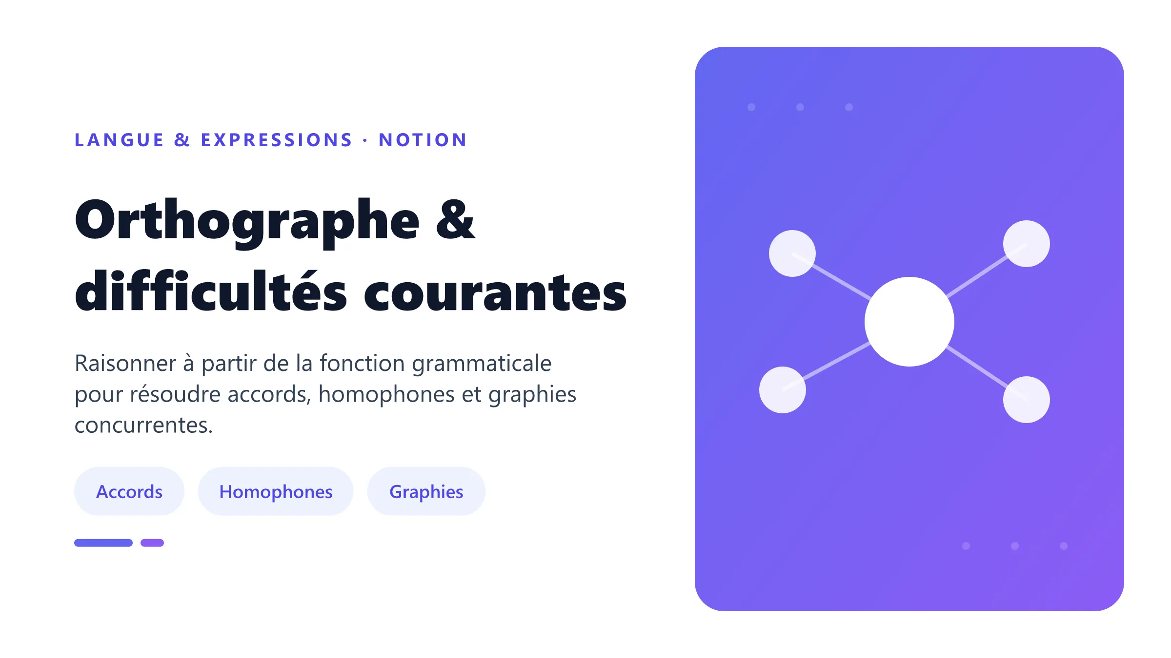 Méthode de résolution des difficultés courantes de l'orthographe française : accords, homophones et mots composés.