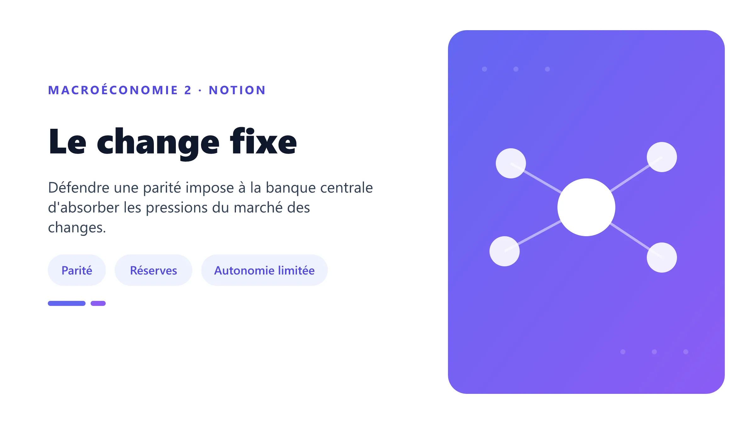 Le change fixe Régime de change fixe et défense de la parité par la banque centrale.