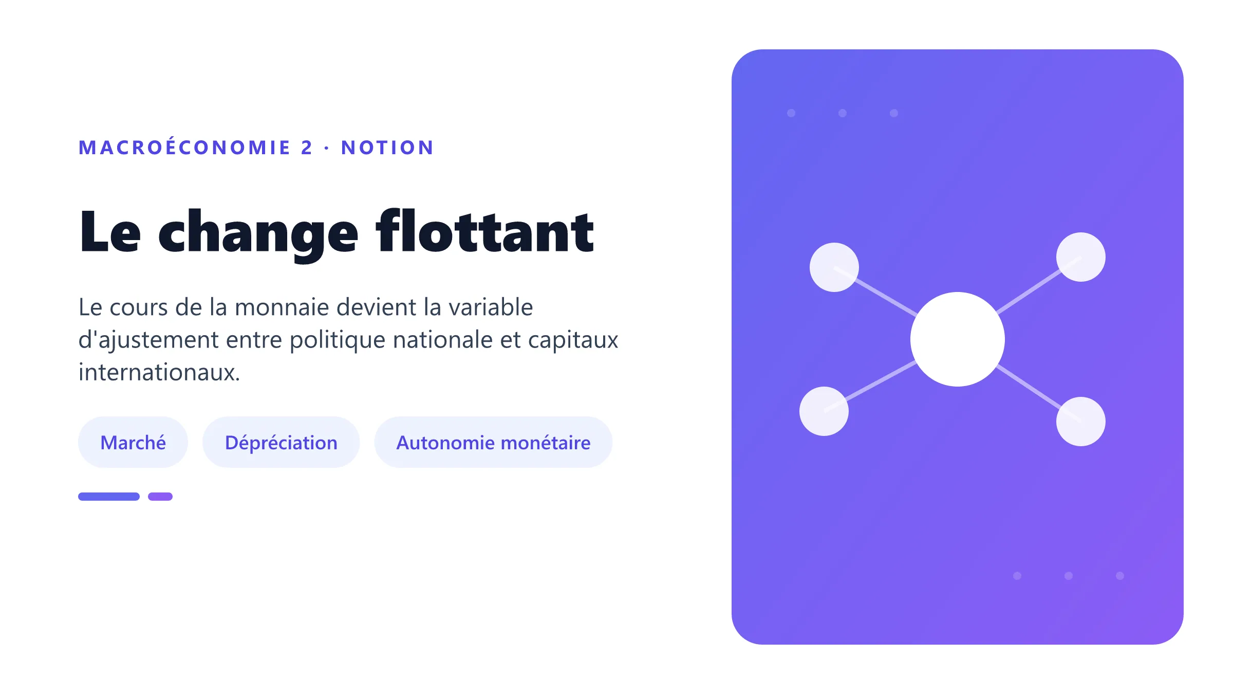 Le change flottant Régime de change flottant, ajustement du cours et autonomie monétaire.