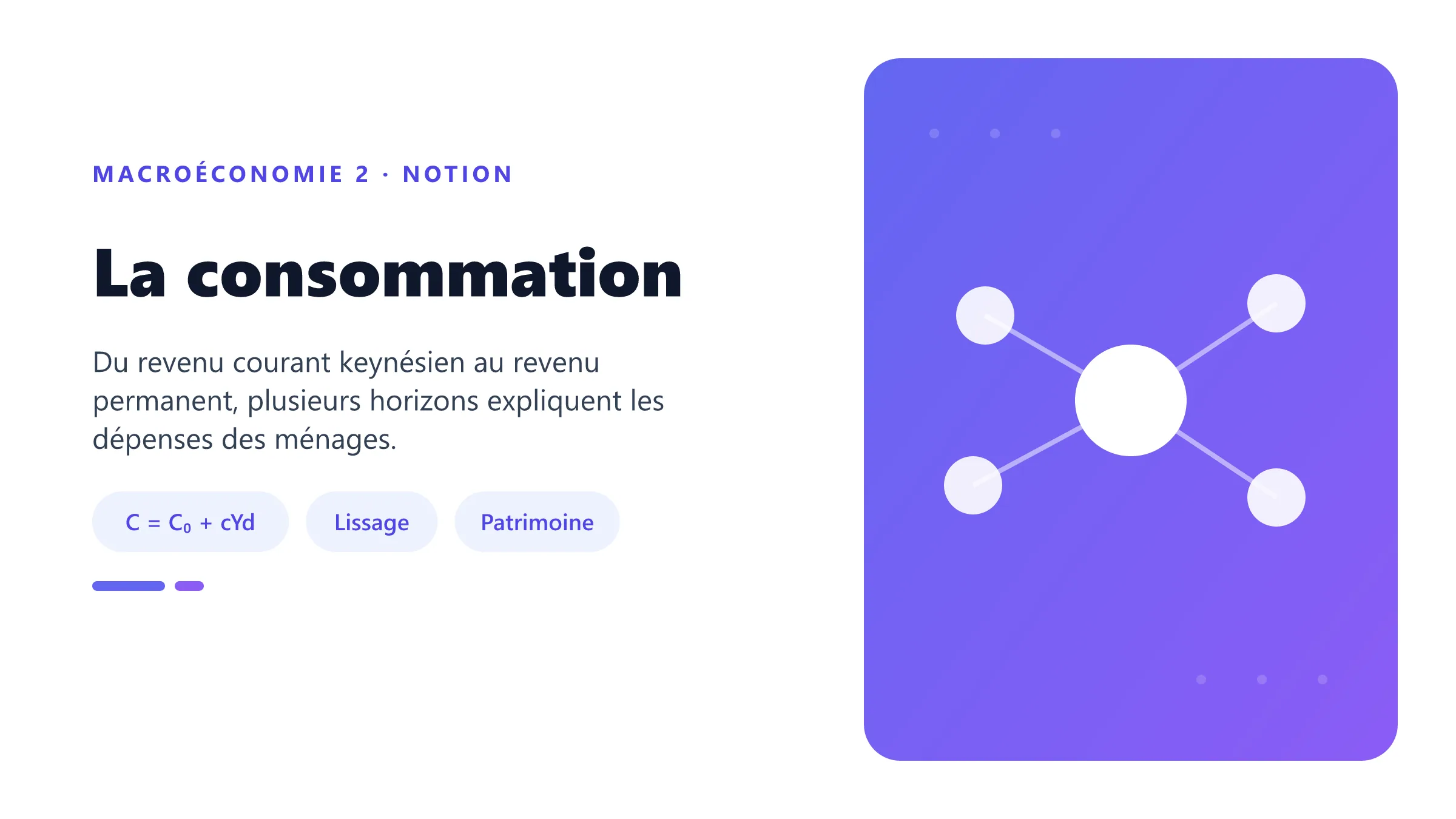 La consommation Fonction de consommation, revenu disponible et lissage intertemporel.