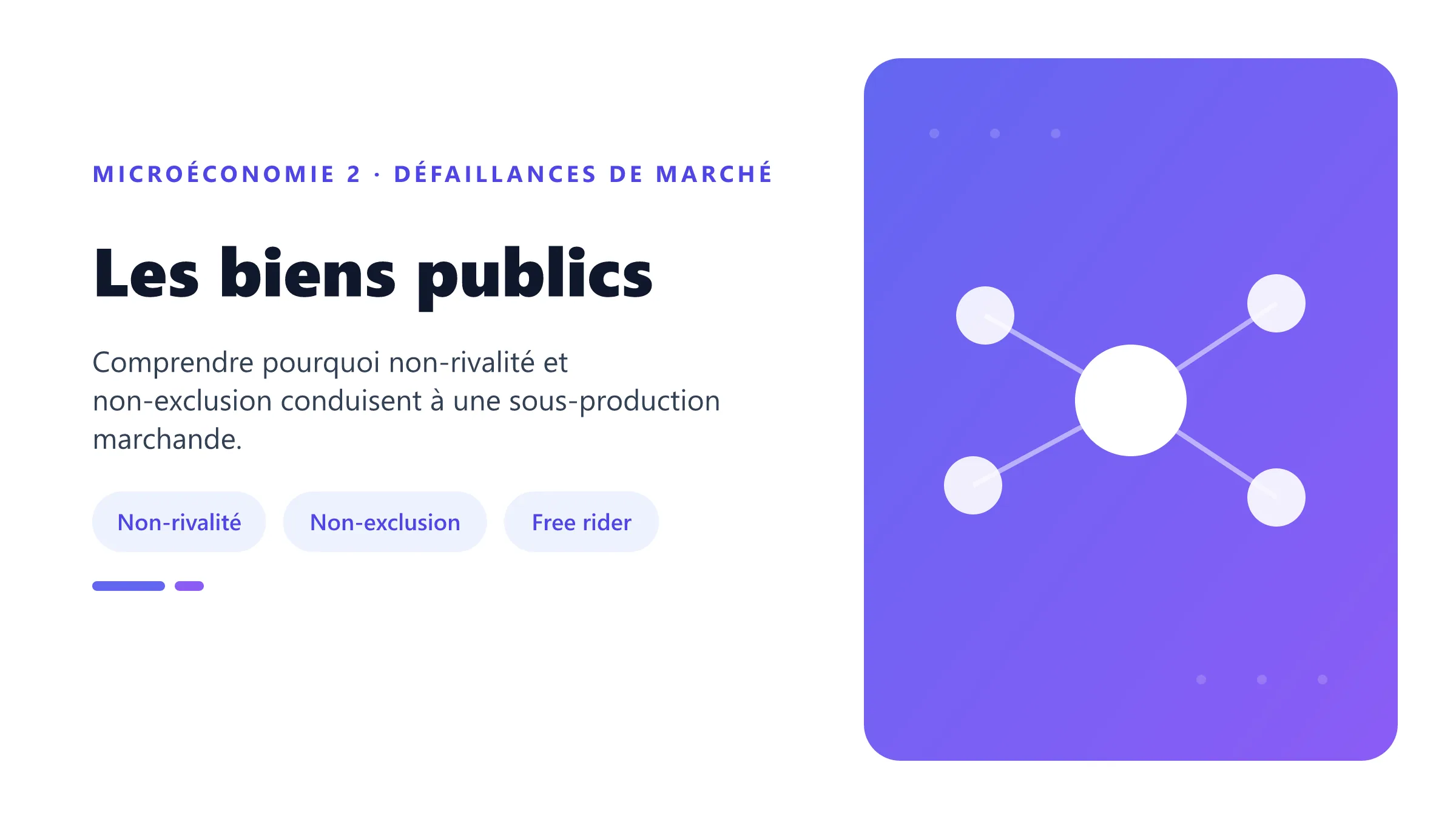 Les biens publics Typologie des biens publics selon les critères de rivalité et d'exclusion.