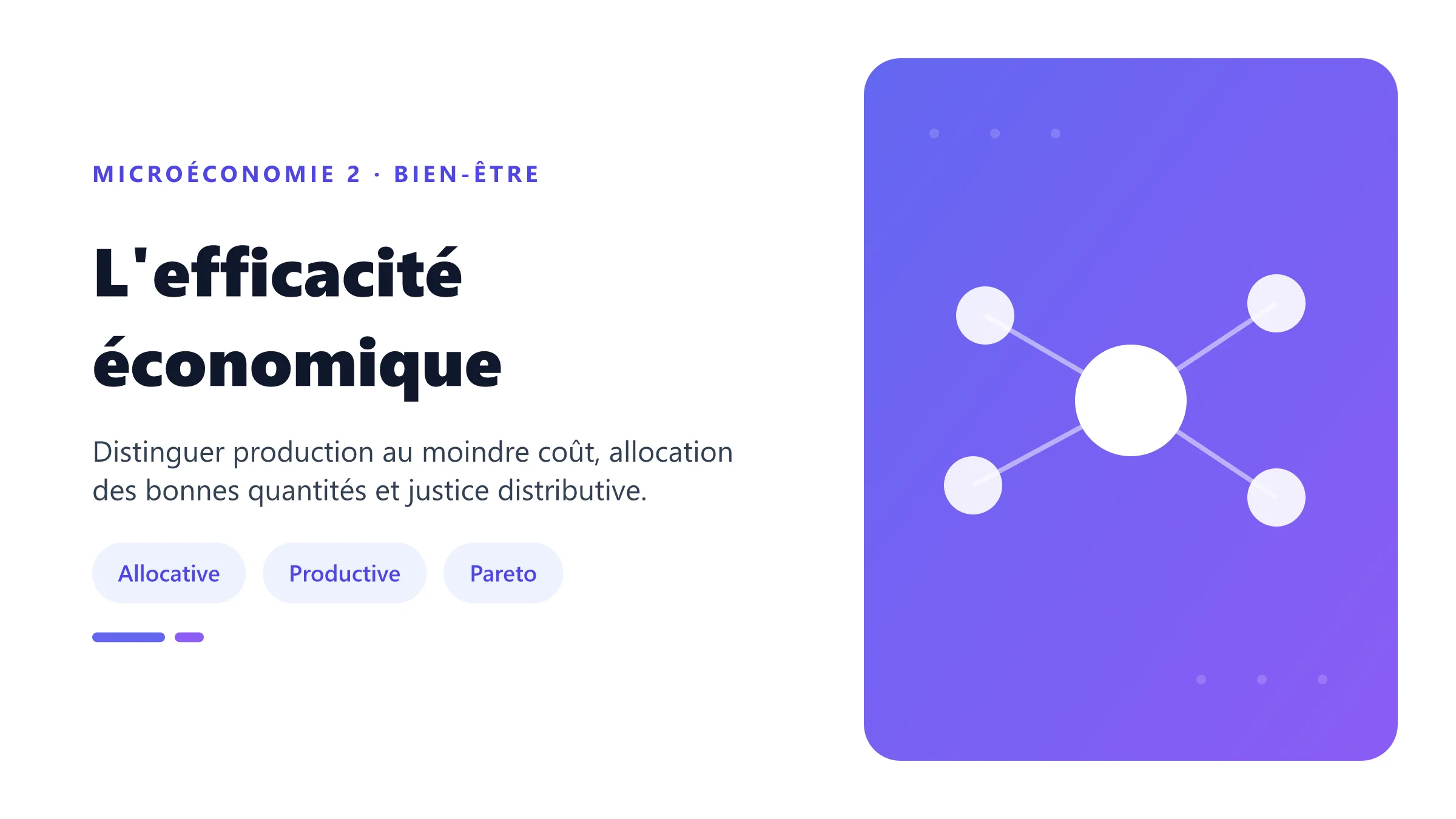 L'efficacité économique Efficacité productive et allocative en microéconomie et distinction avec l'équité.