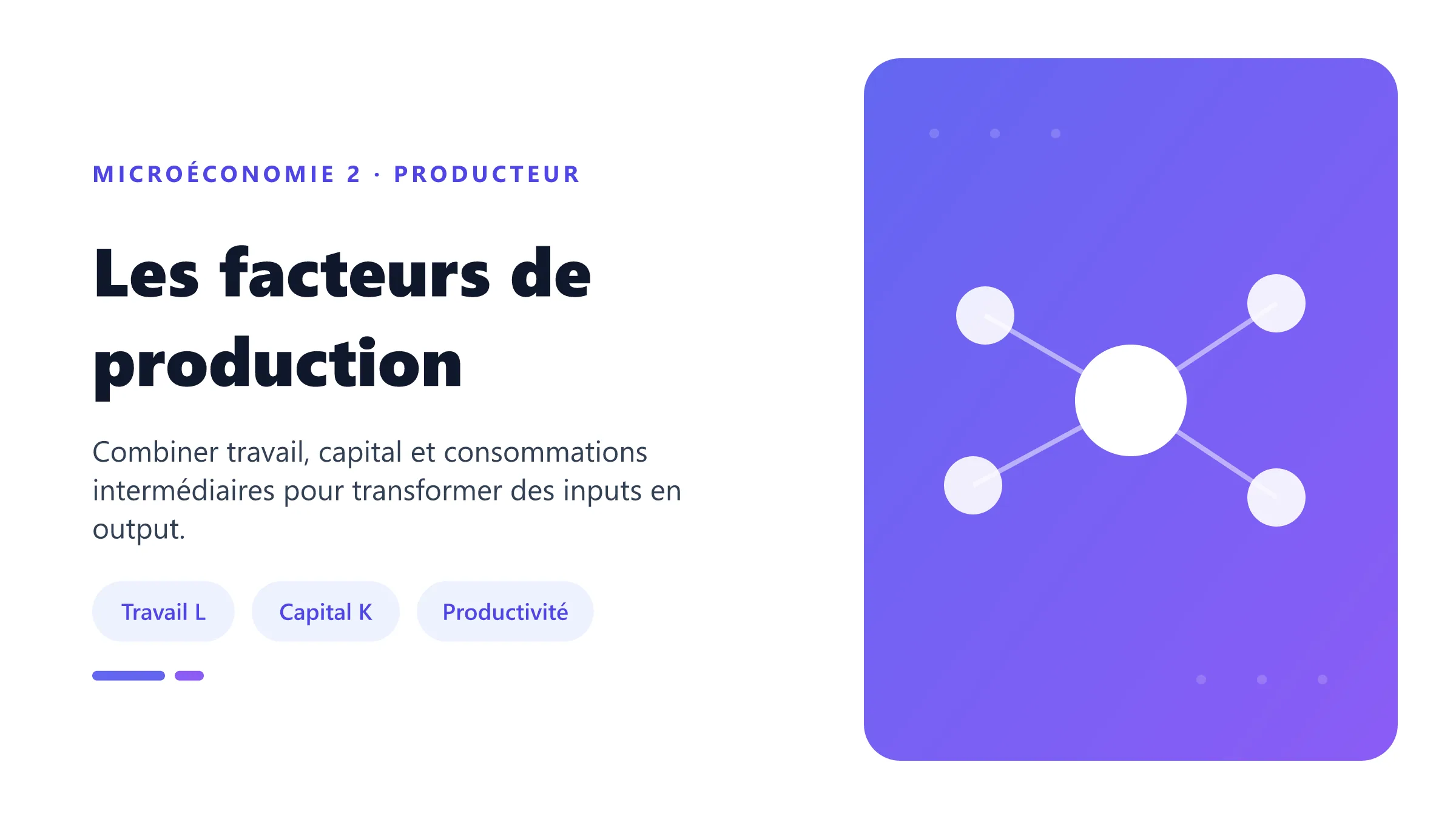 Combinaison des facteurs travail et capital dans une fonction de production microéconomique.