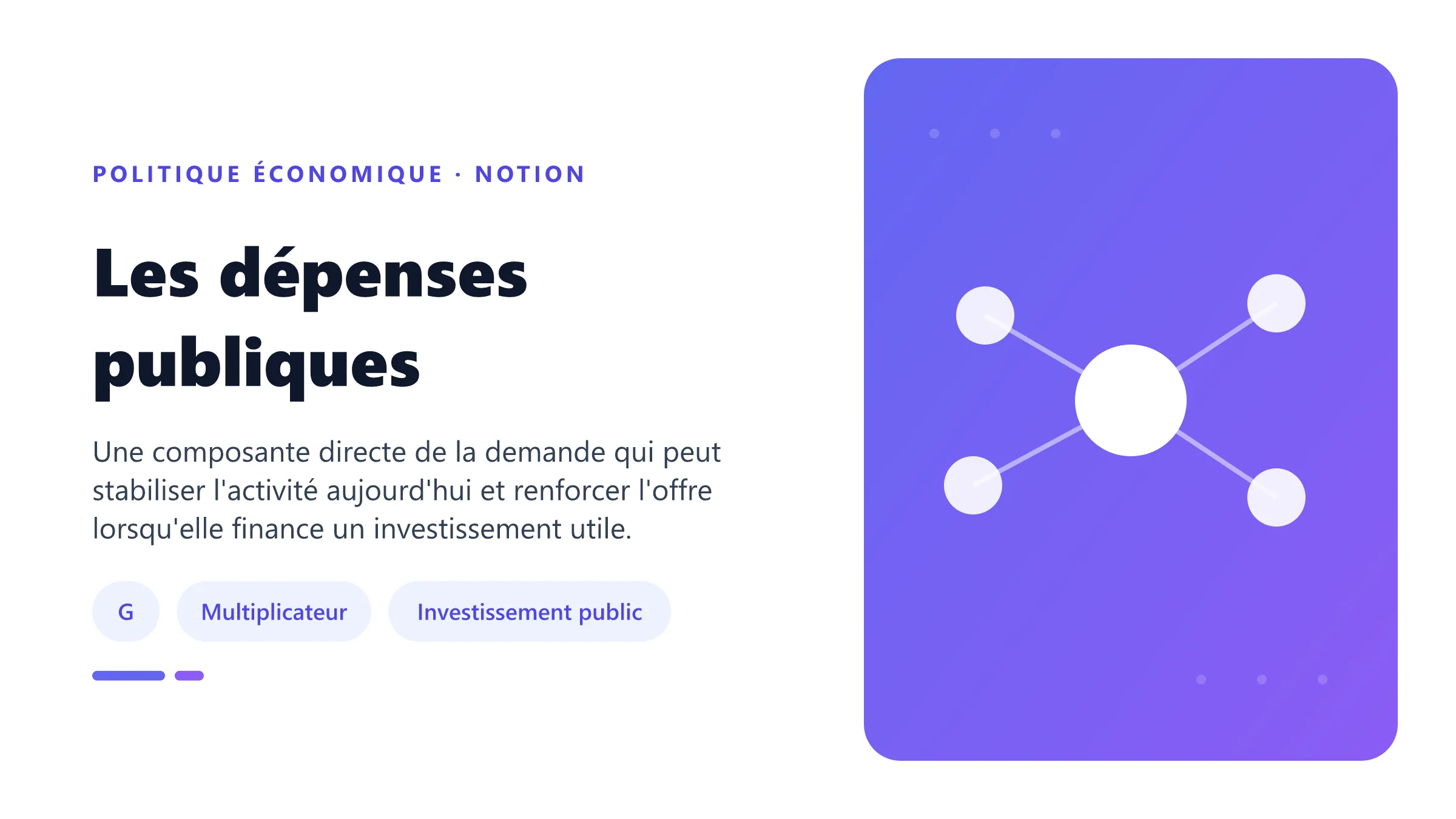 Dépenses publiques produisant un effet direct, un multiplicateur et éventuellement un gain de capacité productive.