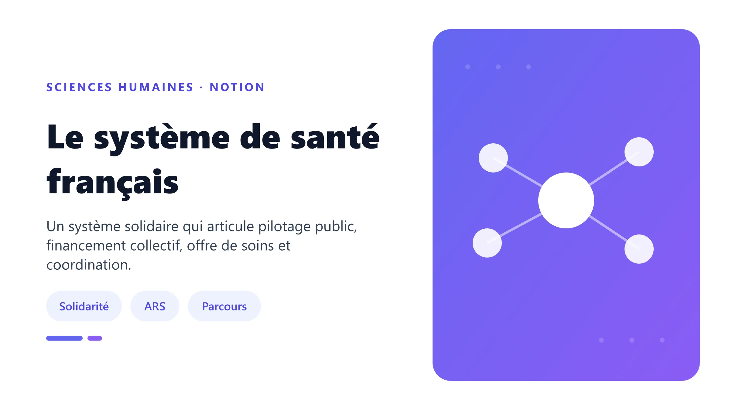 Le système de santé français Organisation institutionnelle et financement solidaire du système de santé français.