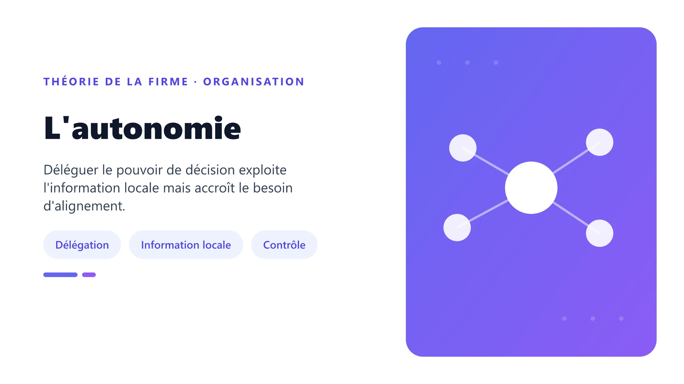 L'autonomie Arbitrage entre autonomie locale et contrôle central.