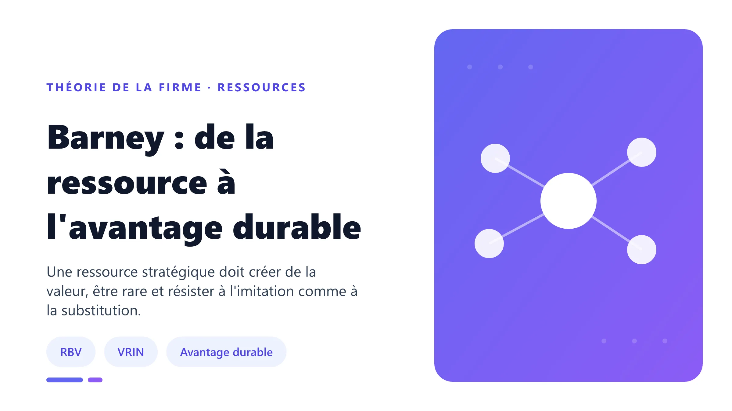 Cadre VRIN de Jay Barney appliqué aux ressources de la firme.