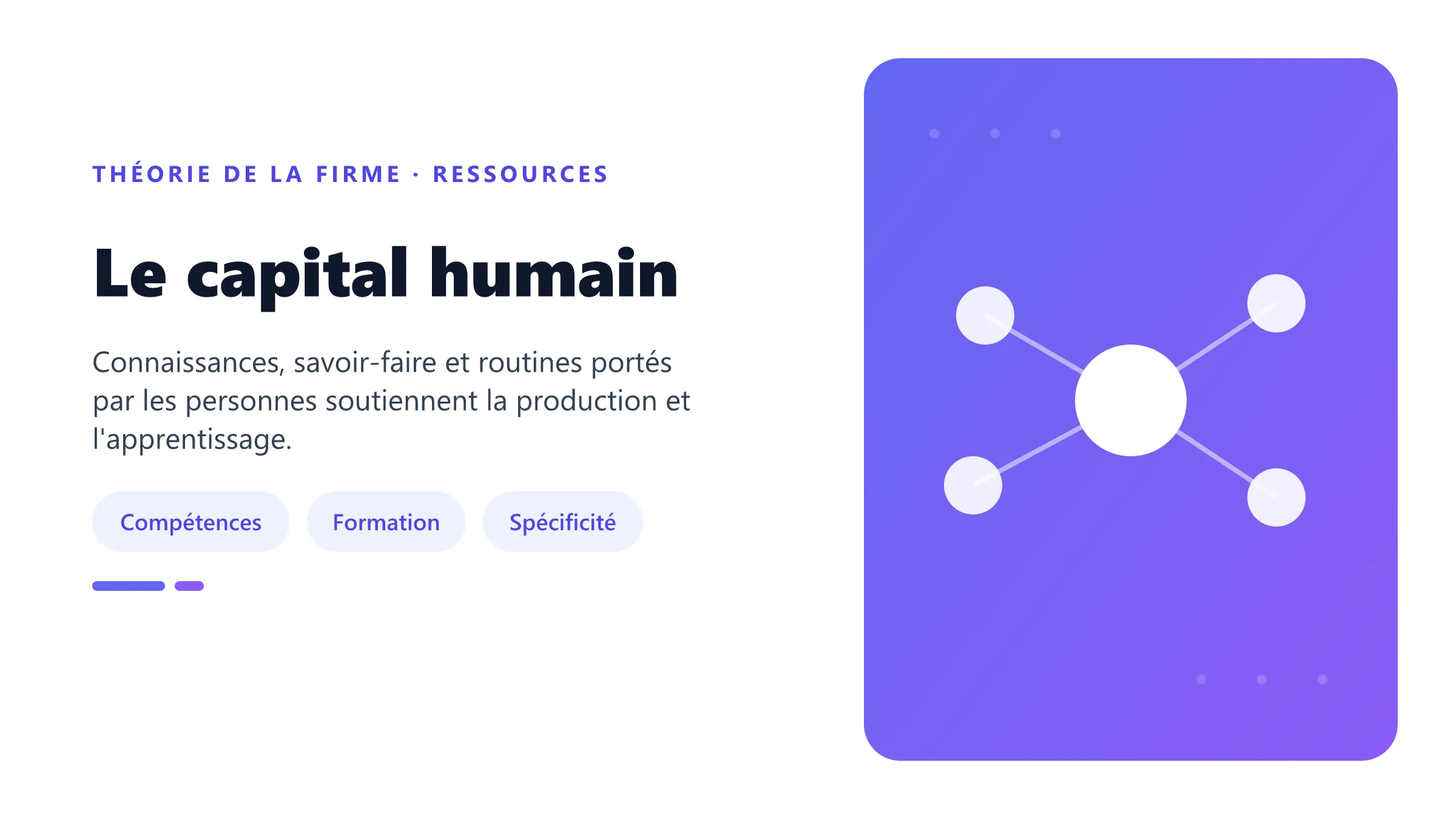 Capital humain général et spécifique dans la firme.