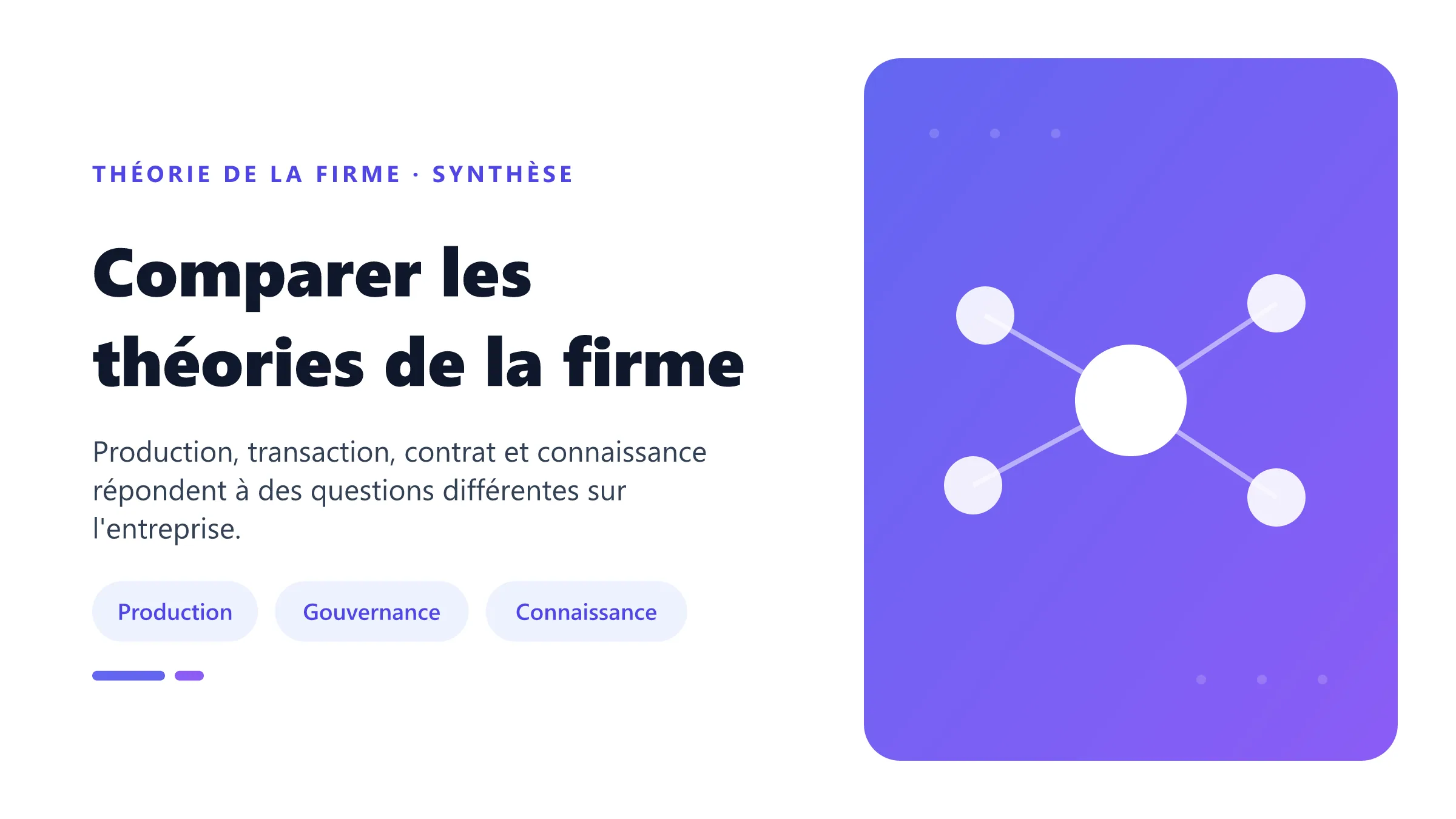 Comparer les théories de la firme Comparaison des principaux courants de théorie de la firme.