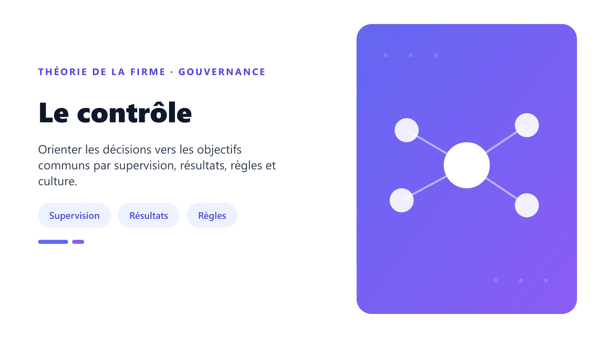 Le contrôle Mécanismes complémentaires de contrôle organisationnel.