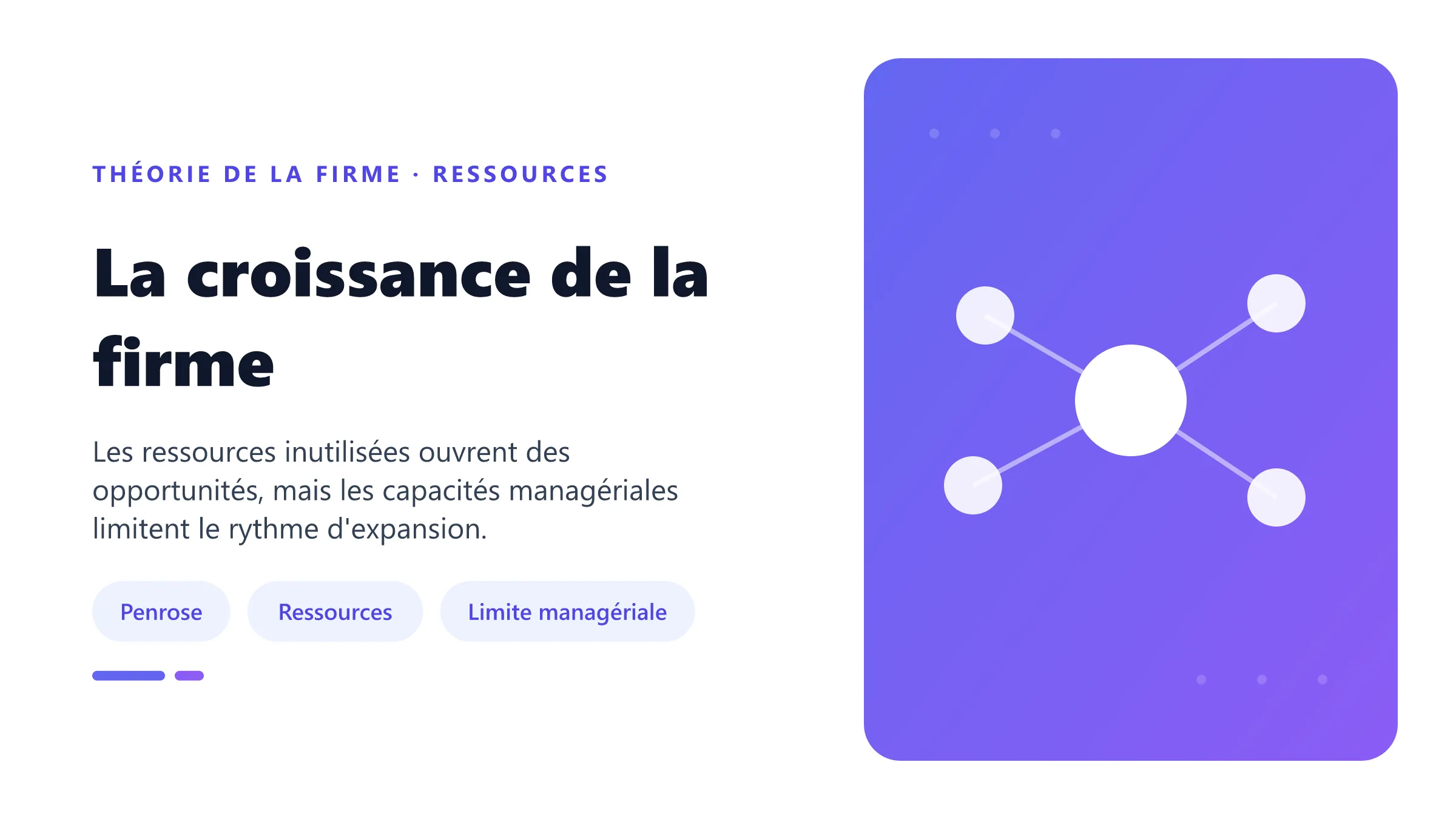 La croissance de la firme Mécanisme de croissance de la firme selon Penrose.