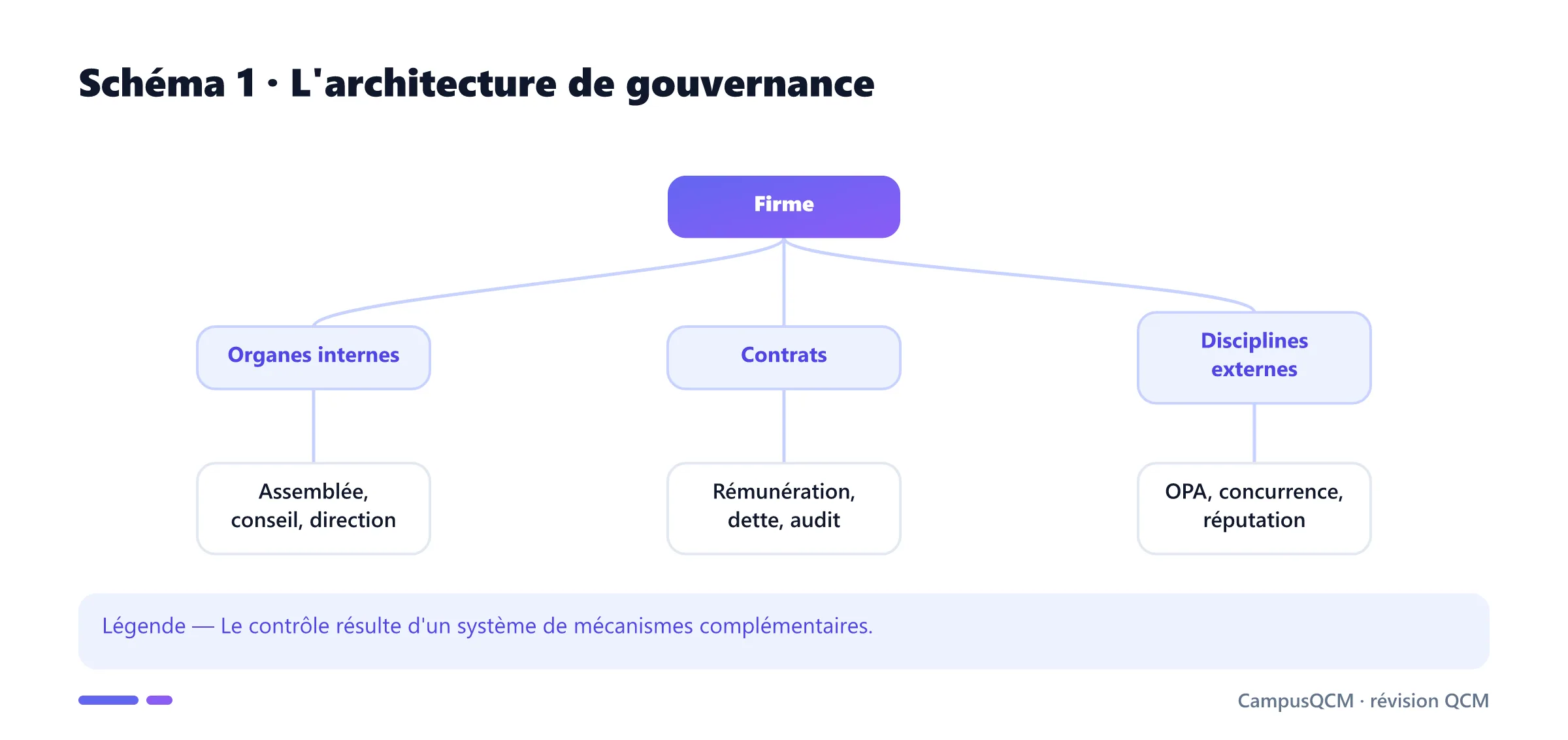 Arbre des organes, contrats et marchés de la gouvernance.