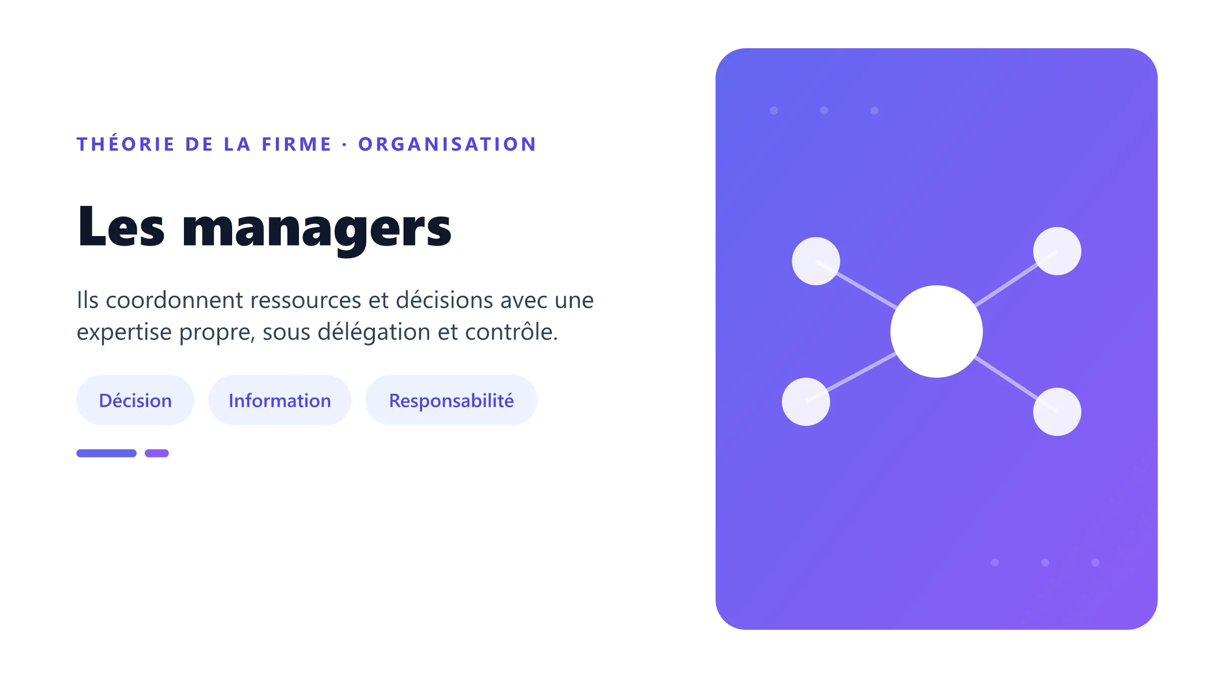 Les managers Position des managers entre propriétaires et opérations.