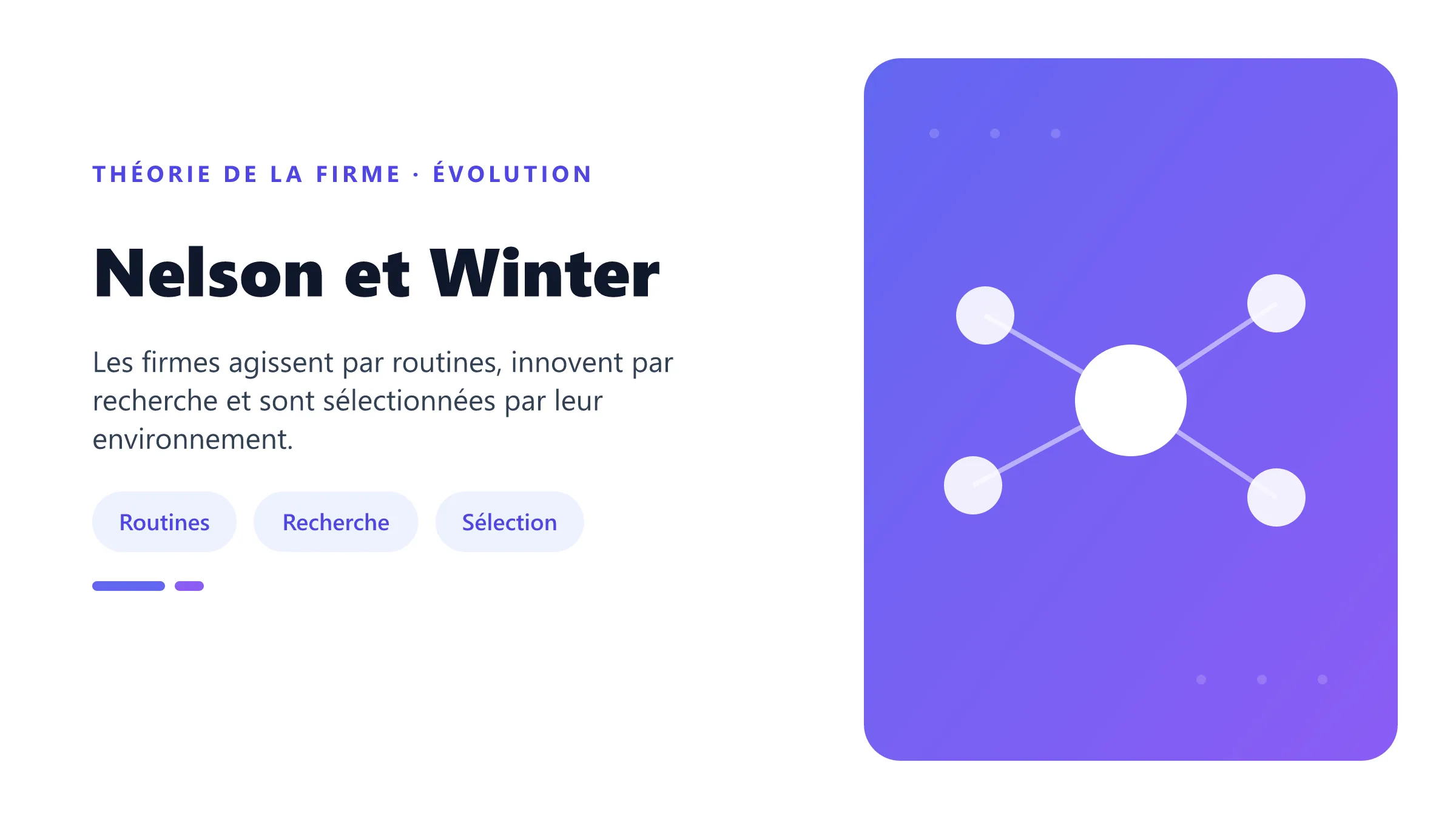 Nelson et Winter Approche évolutionniste de Nelson et Winter.