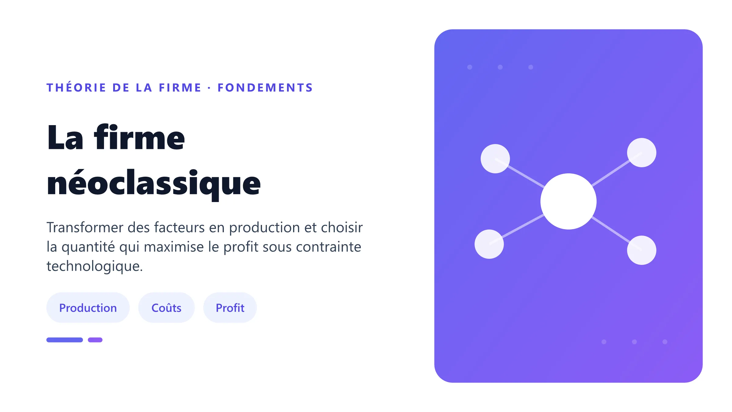 Représentation néoclassique de la firme productrice.