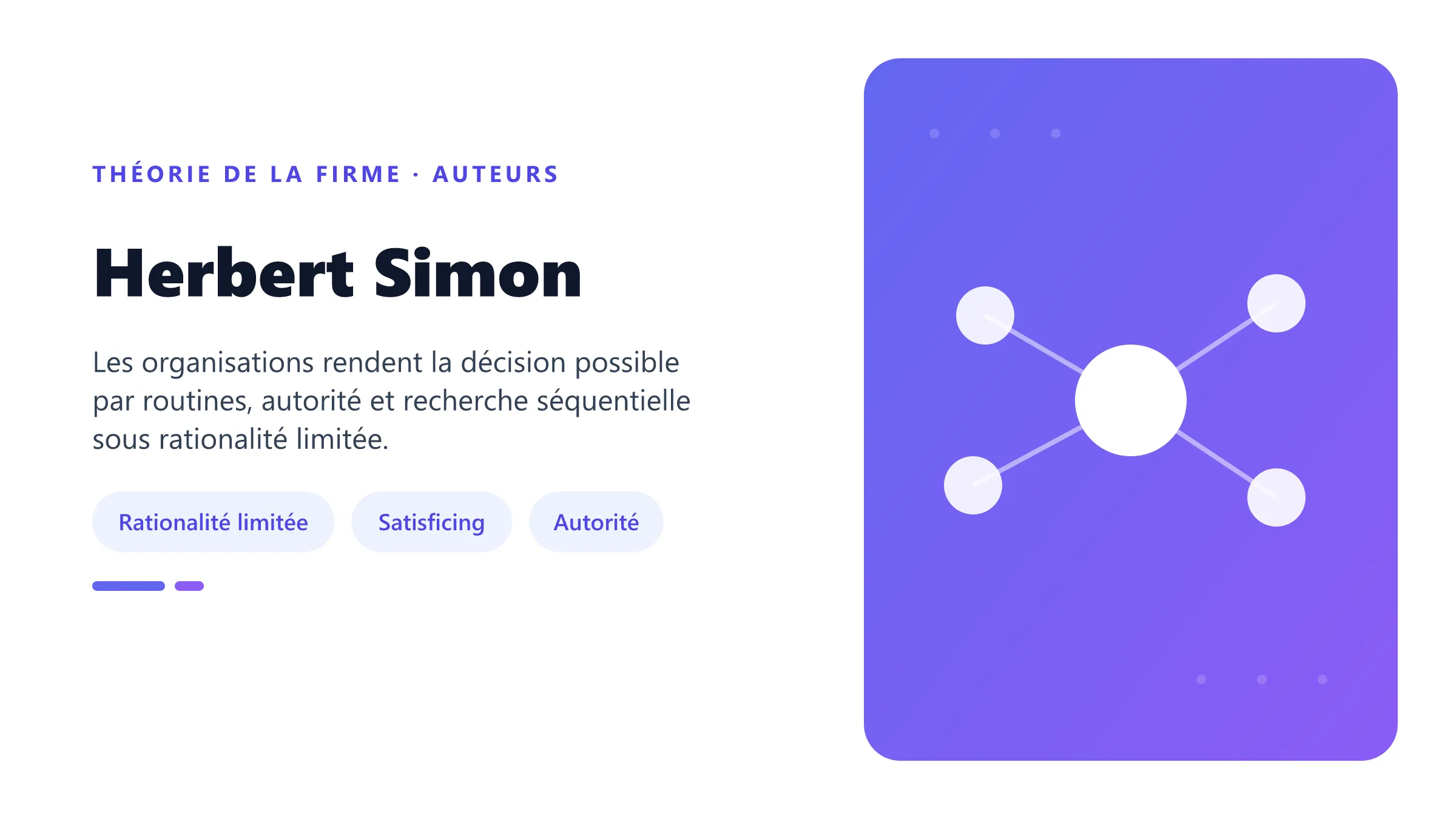 Herbert Simon Apports de Herbert Simon à la théorie de la firme.