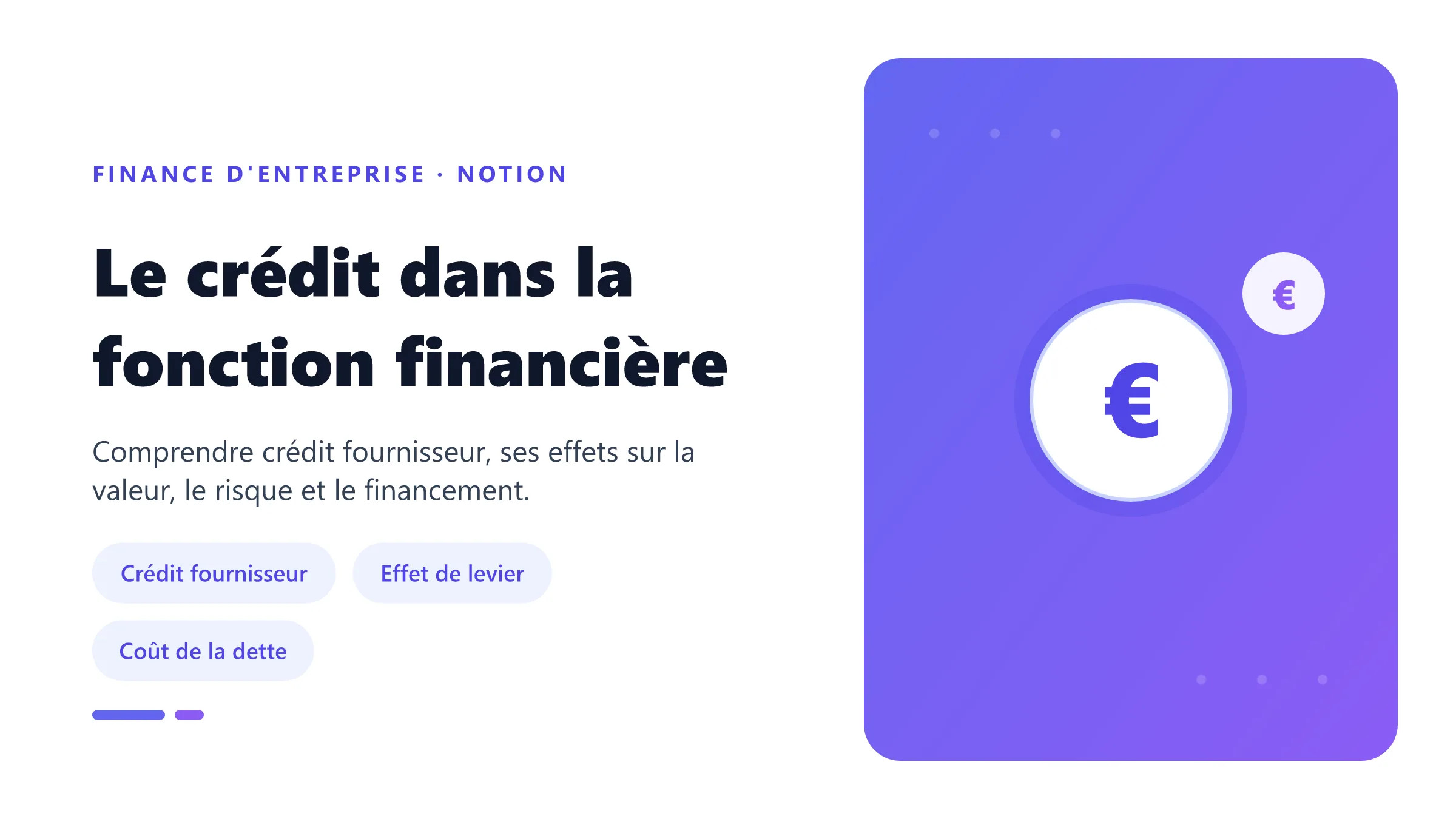 Le crédit dans la fonction financière Visuel pédagogique sur crédit dans la fonction financière : concepts, mécanismes et décision financière.