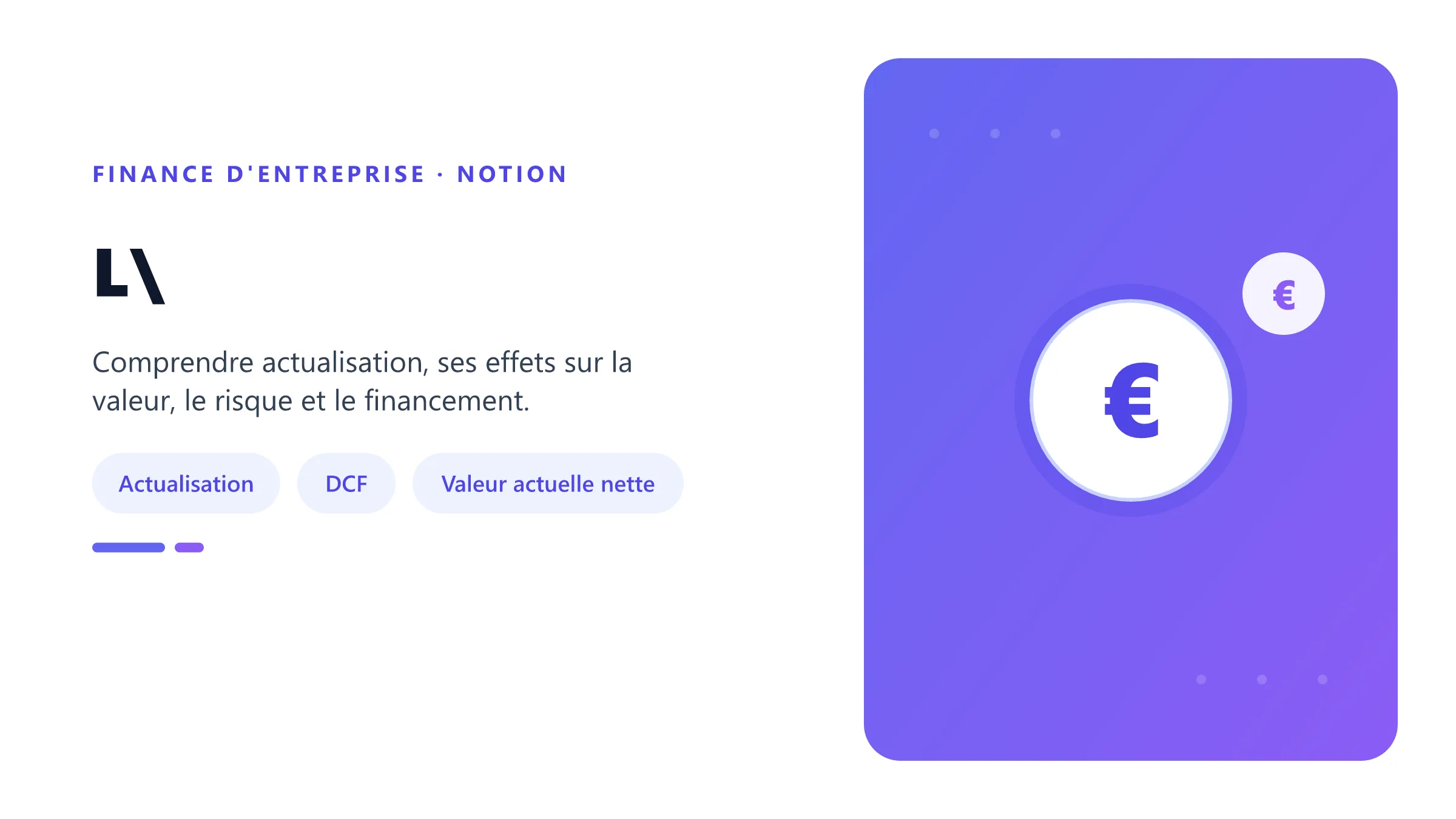L'évaluation financière Visuel pédagogique sur évaluation financière : concepts, mécanismes et décision financière.