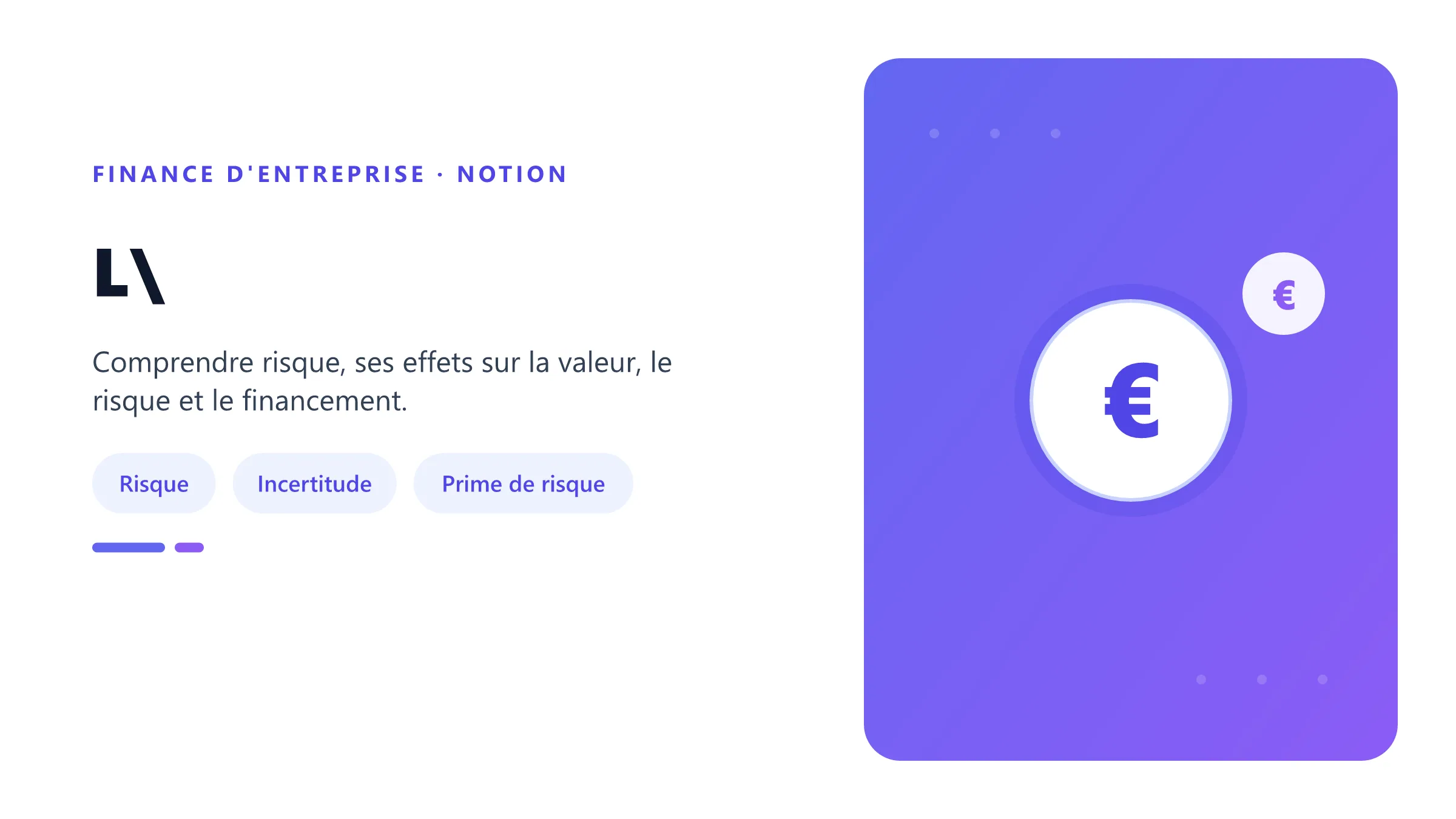 Visuel pédagogique sur incertitude en finance : concepts, mécanismes et décision financière.