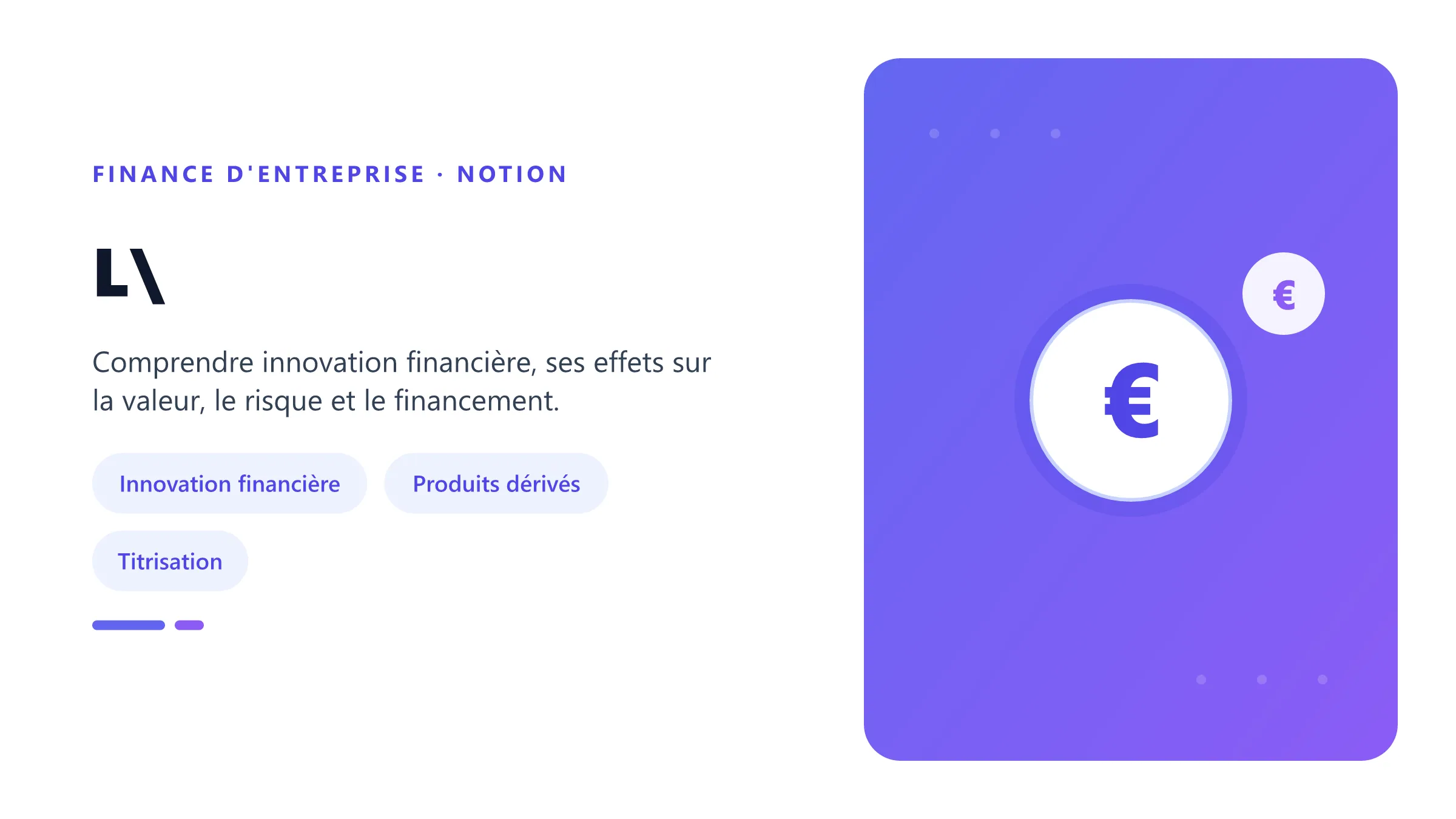 L'innovation financière Visuel pédagogique sur innovation financière : concepts, mécanismes et décision financière.