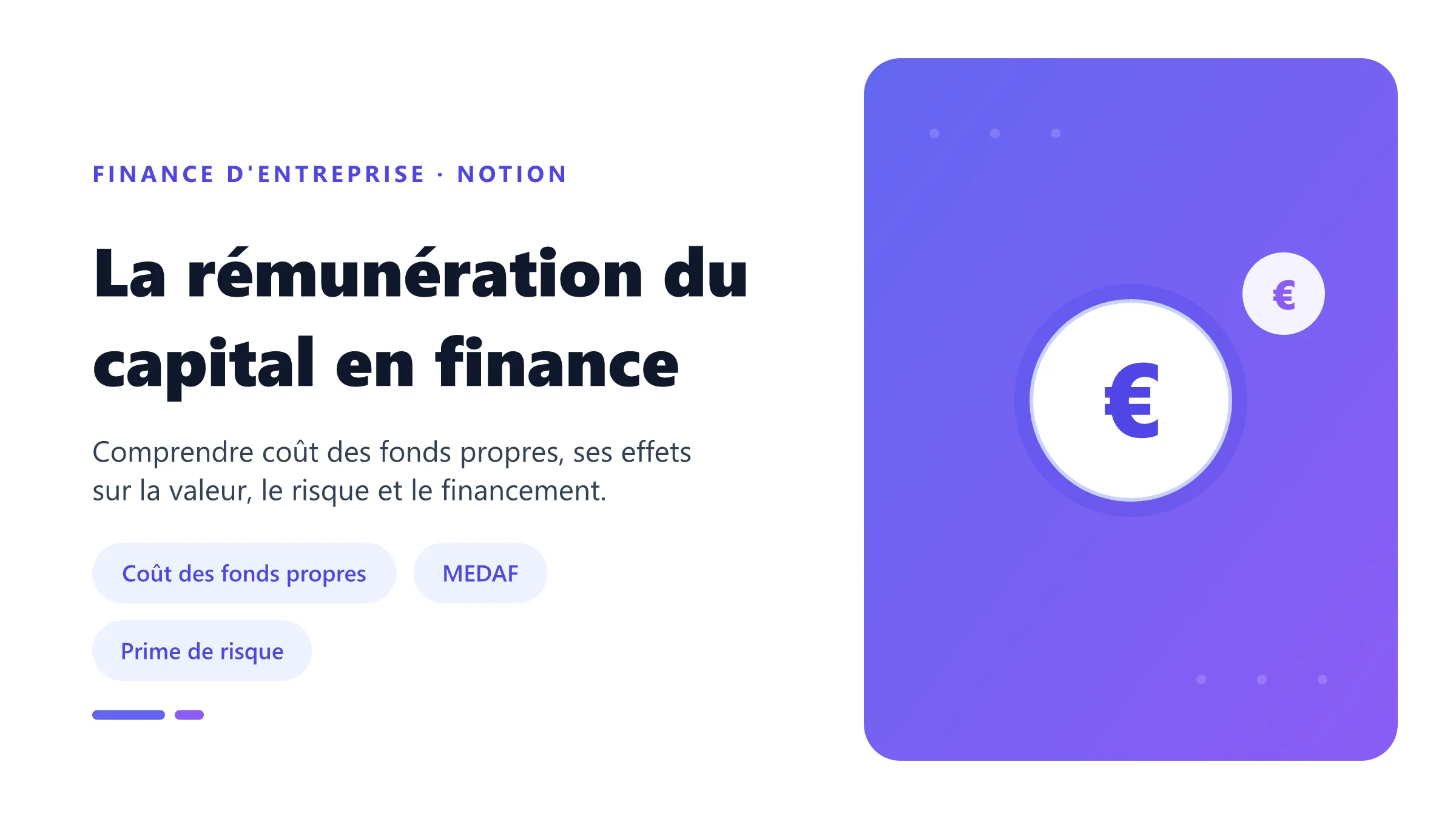 La rémunération du capital en finance Visuel pédagogique sur rémunération du capital en finance : concepts, mécanismes et décision financière.