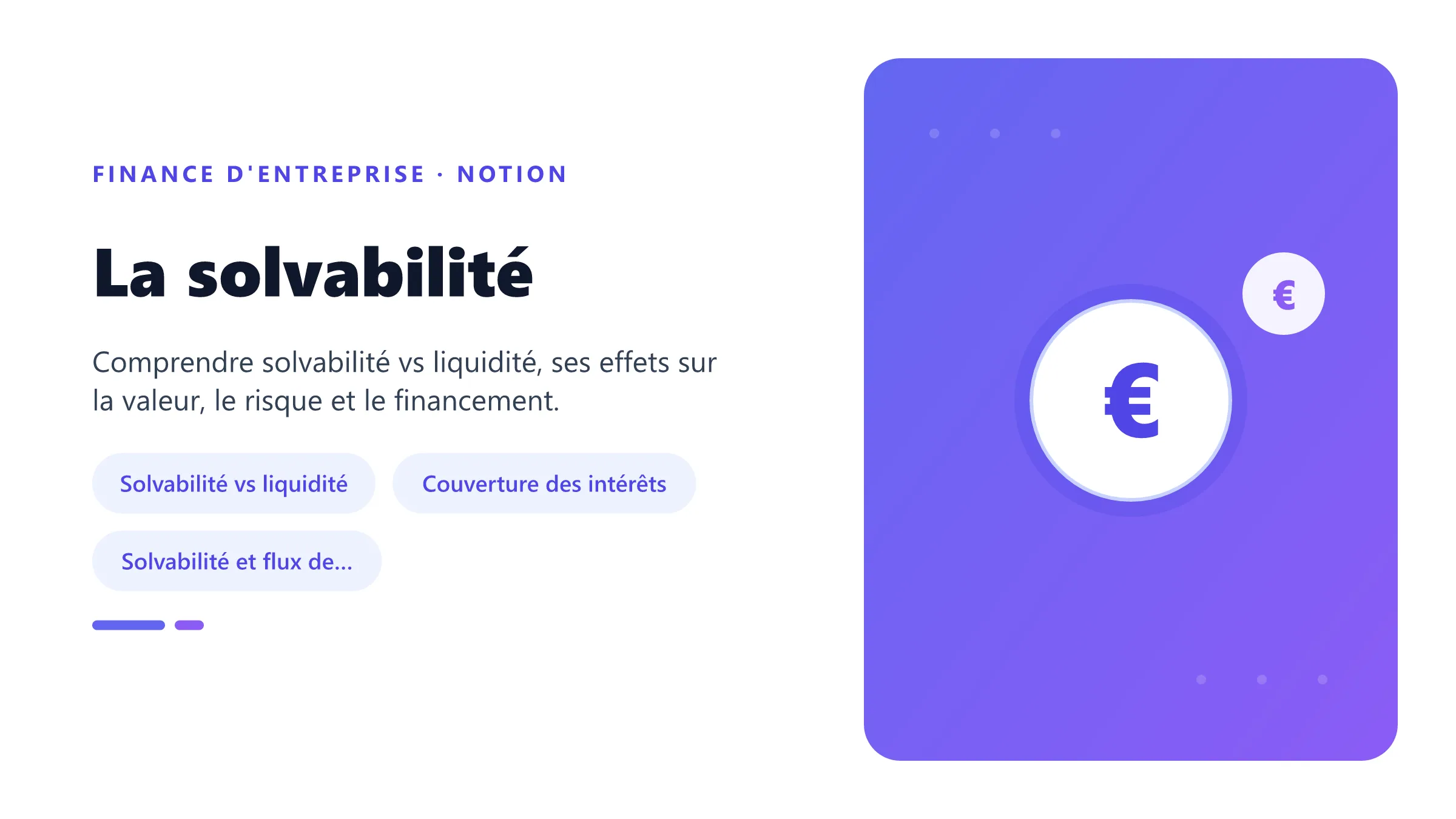 Visuel pédagogique sur solvabilité : concepts, mécanismes et décision financière.